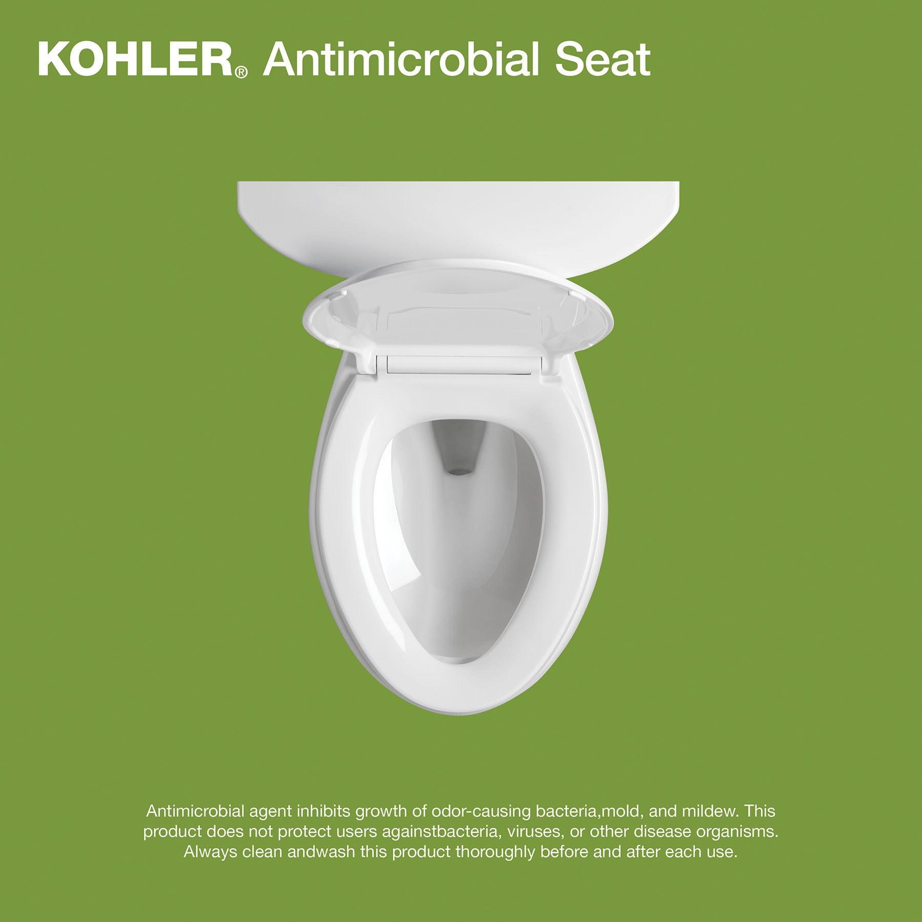 Kohler Cachet Round-Front Toilet Seat with Quiet-Close Lid and Seat and Grip-Tight Bumpers K-4639-RL-0