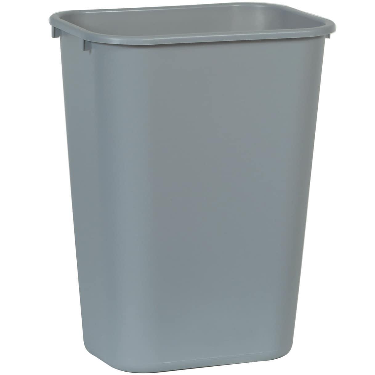 Gray 10.3 Gal Plastic Office Waste Basket