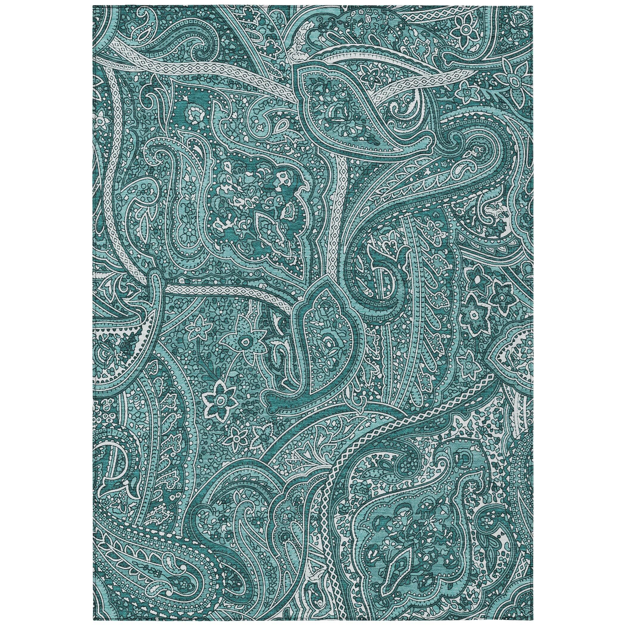 Addison Rugs Chantille ACN623 Teal 3' x 5' Indoor Outdoor Area Rug, Easy Clean, Machine Washable, Non Shedding, Bedroom, Living Room, Dining Room, Kitchen, Patio Rug