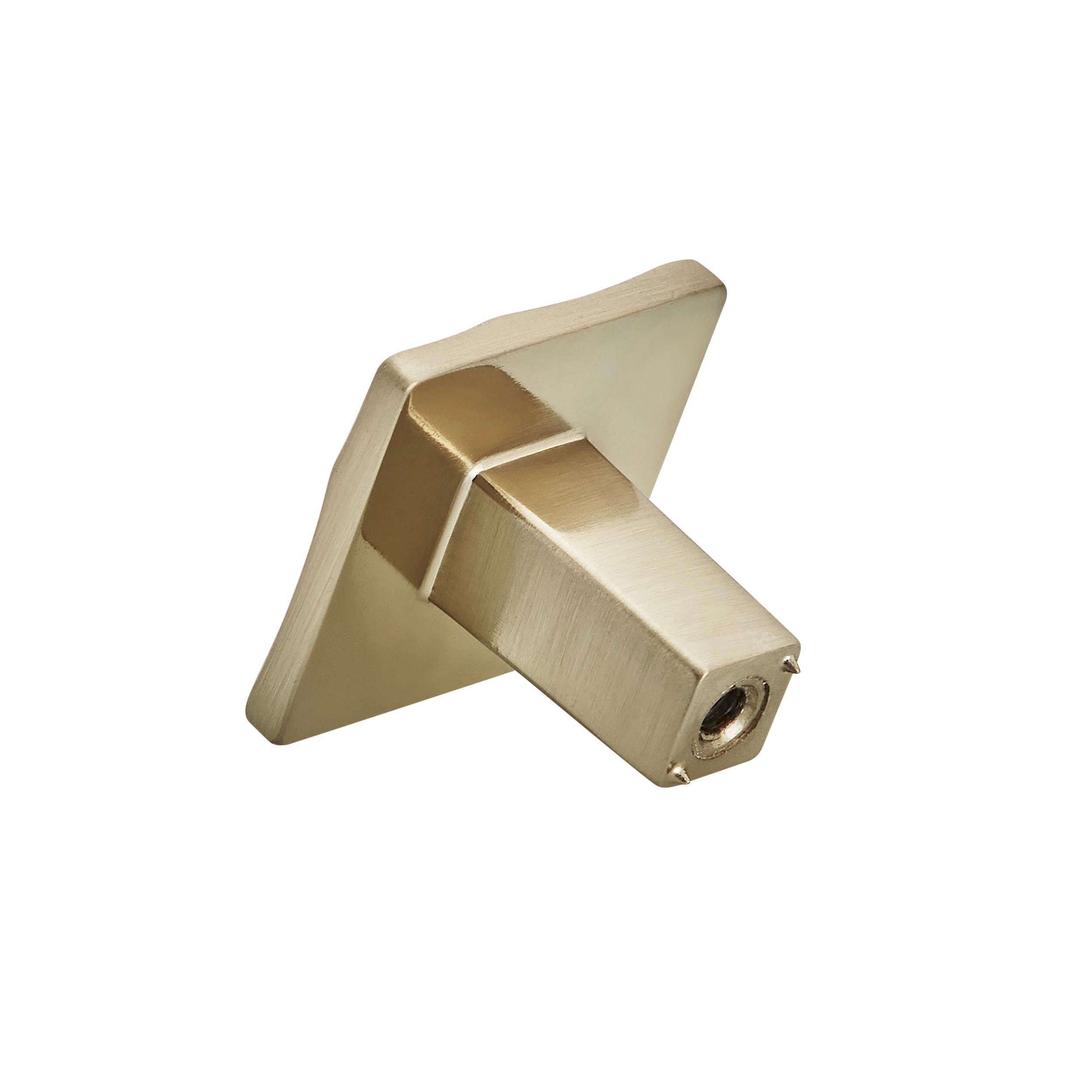 Golden Champagne Modern Square Cabinet Knob with Mounting Hardware