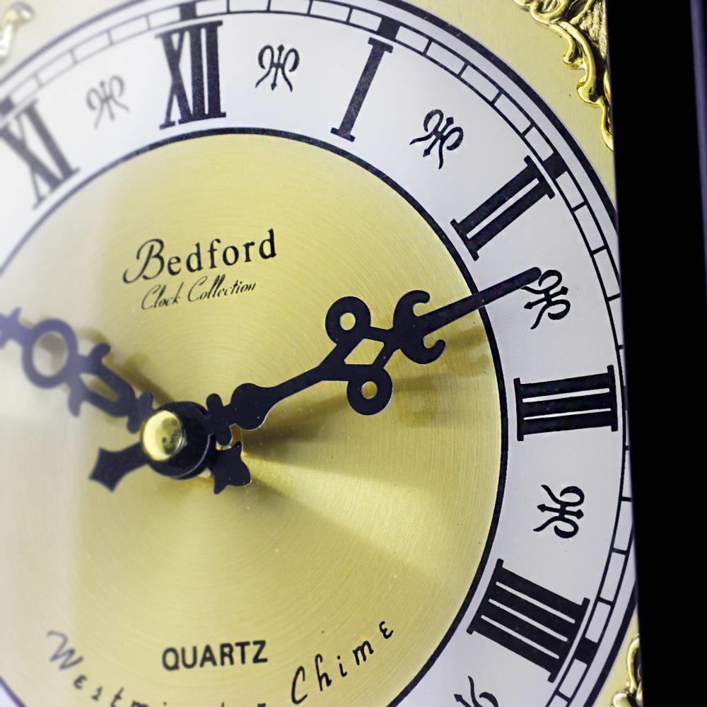 Bedford Clock Collection 26" Antique Mahogany Cherry Oak Chiming Wall Clock with Roman Numerals