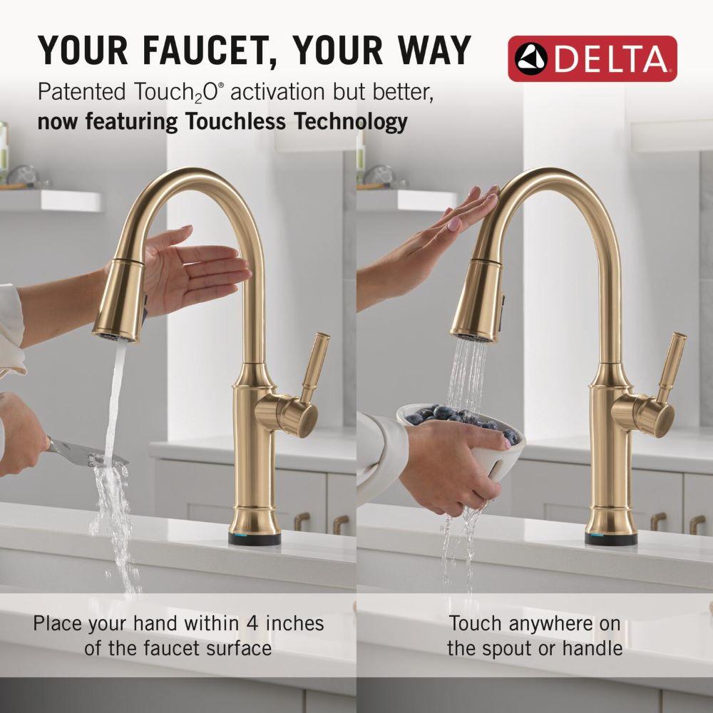 Renaldi Brushed Gold Touchless Pull-Down Kitchen Faucet