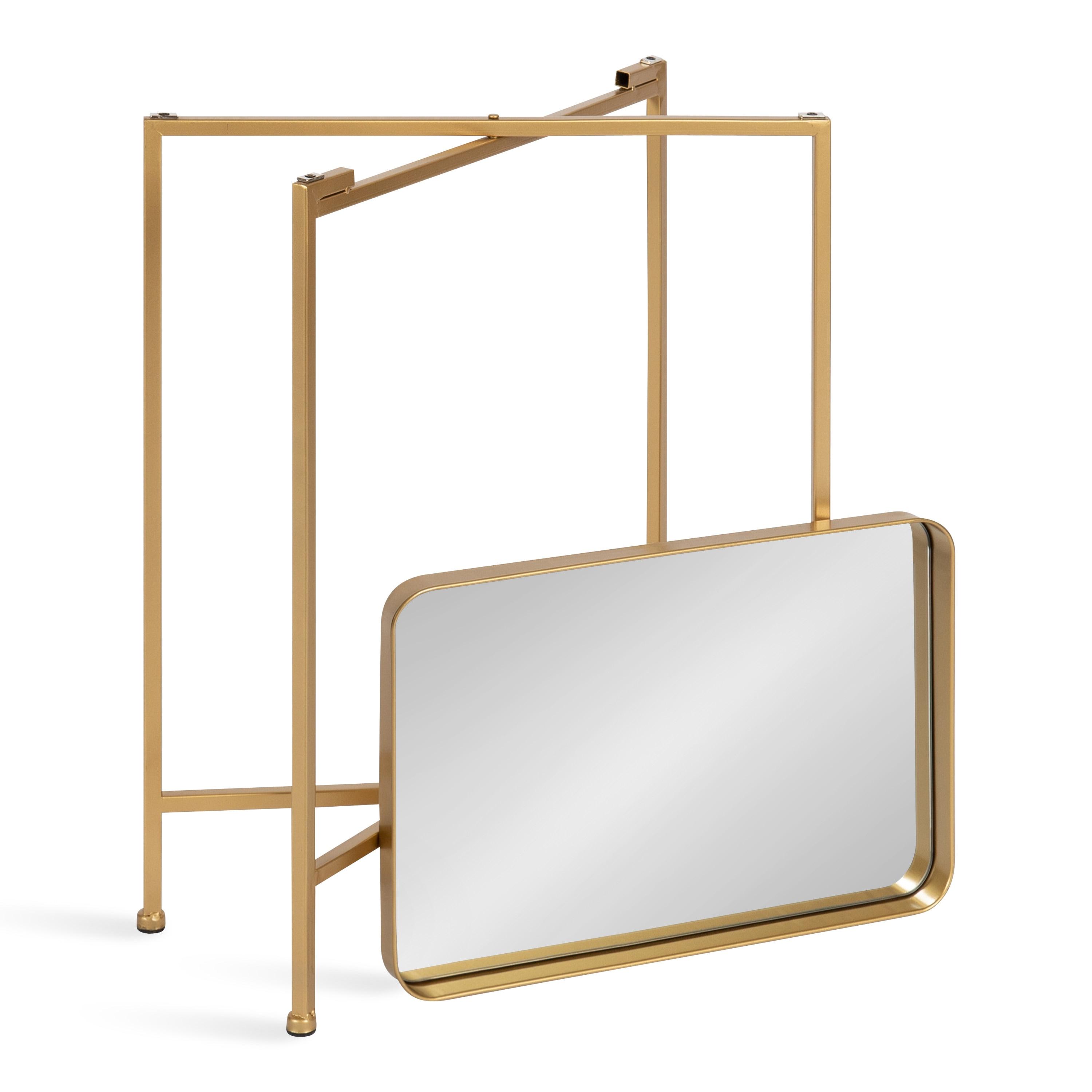 Kate and Laurel Celia Rectangle Metal Side Table, 18x12x26, Gold