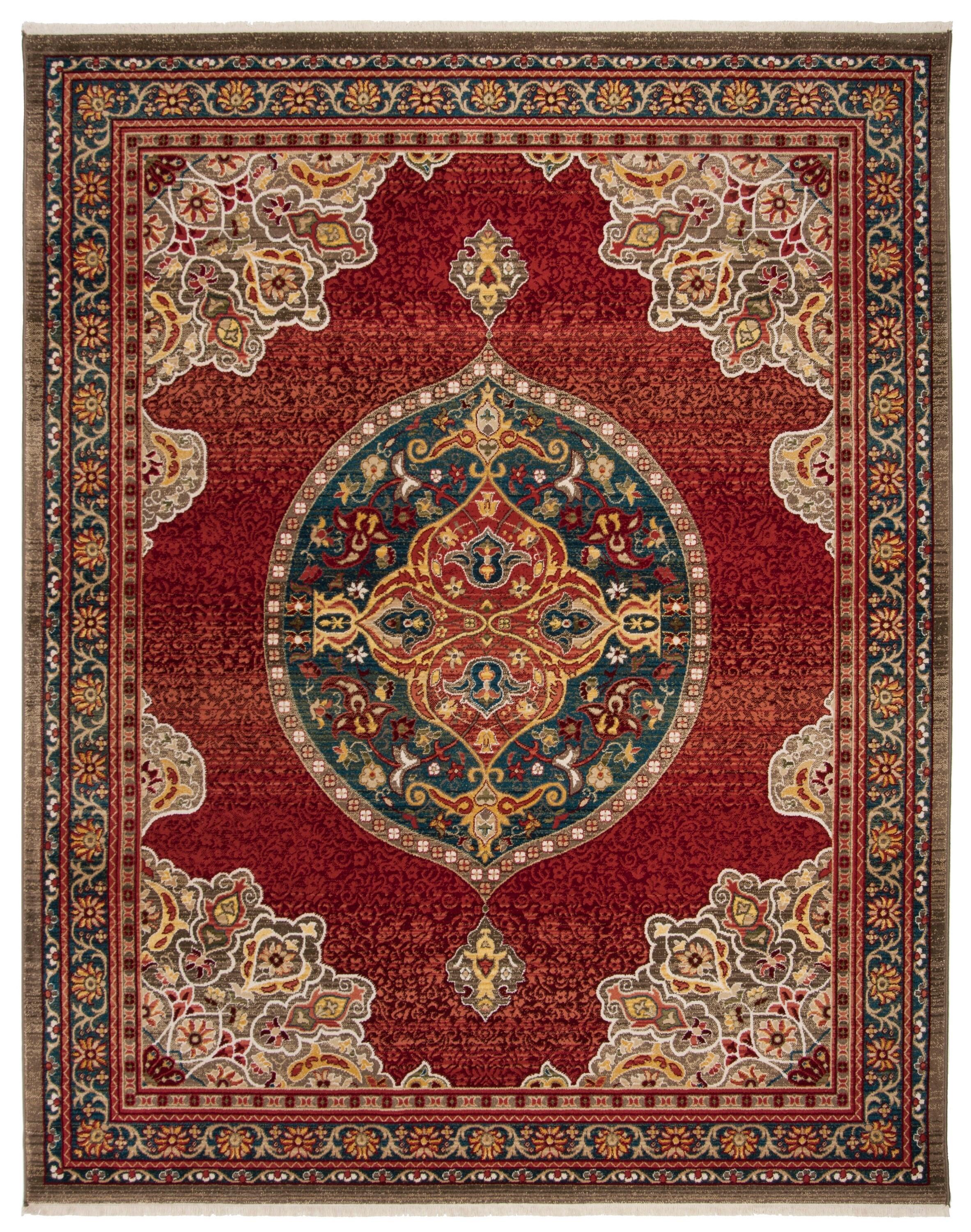 Kashan KSN302 Power Loomed Area Rug - Red/Blue - 9'x12'6" - Safavieh