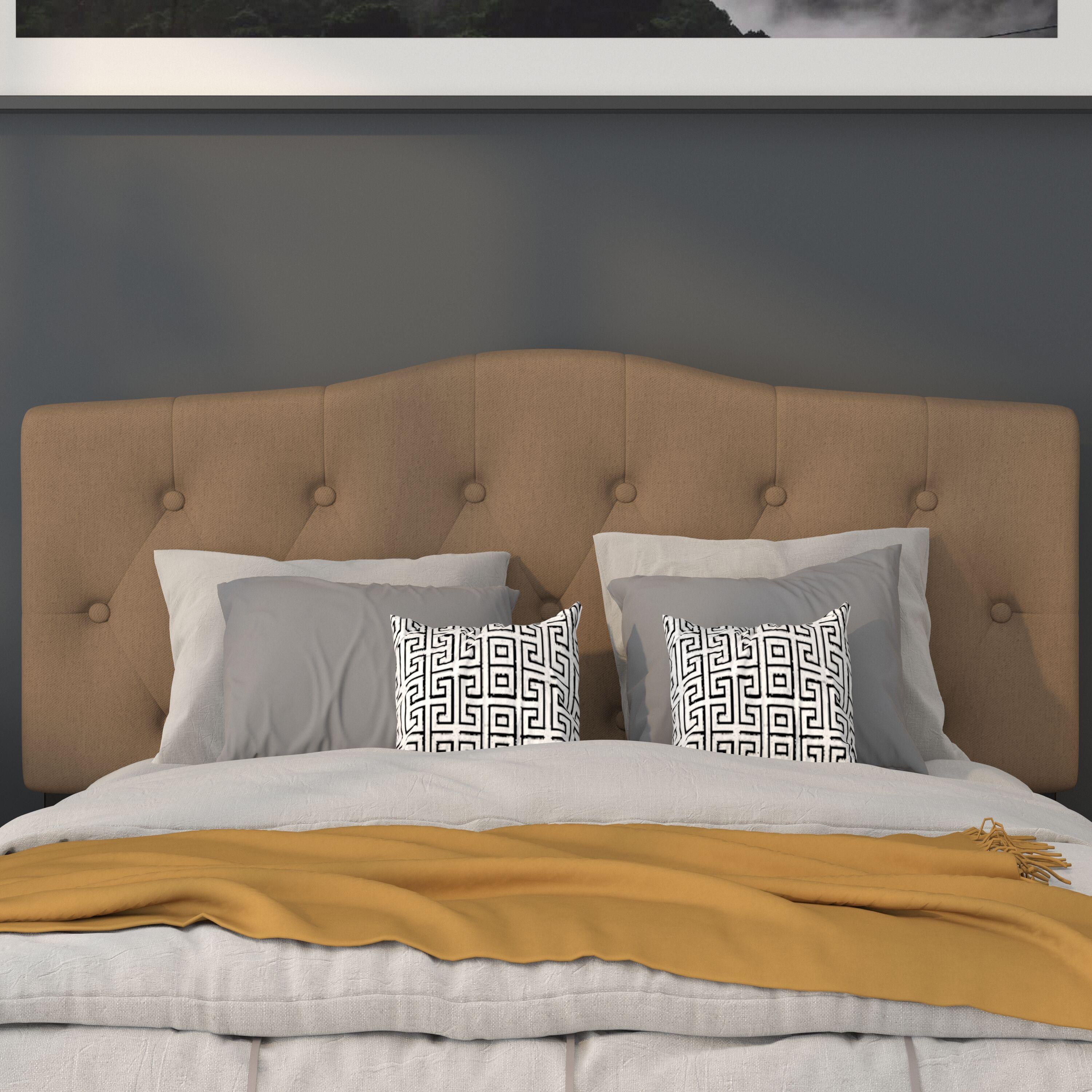 Flash Furniture Cambridge Tufted Upholstered Full Size Headboard in Dark Brown Fabric