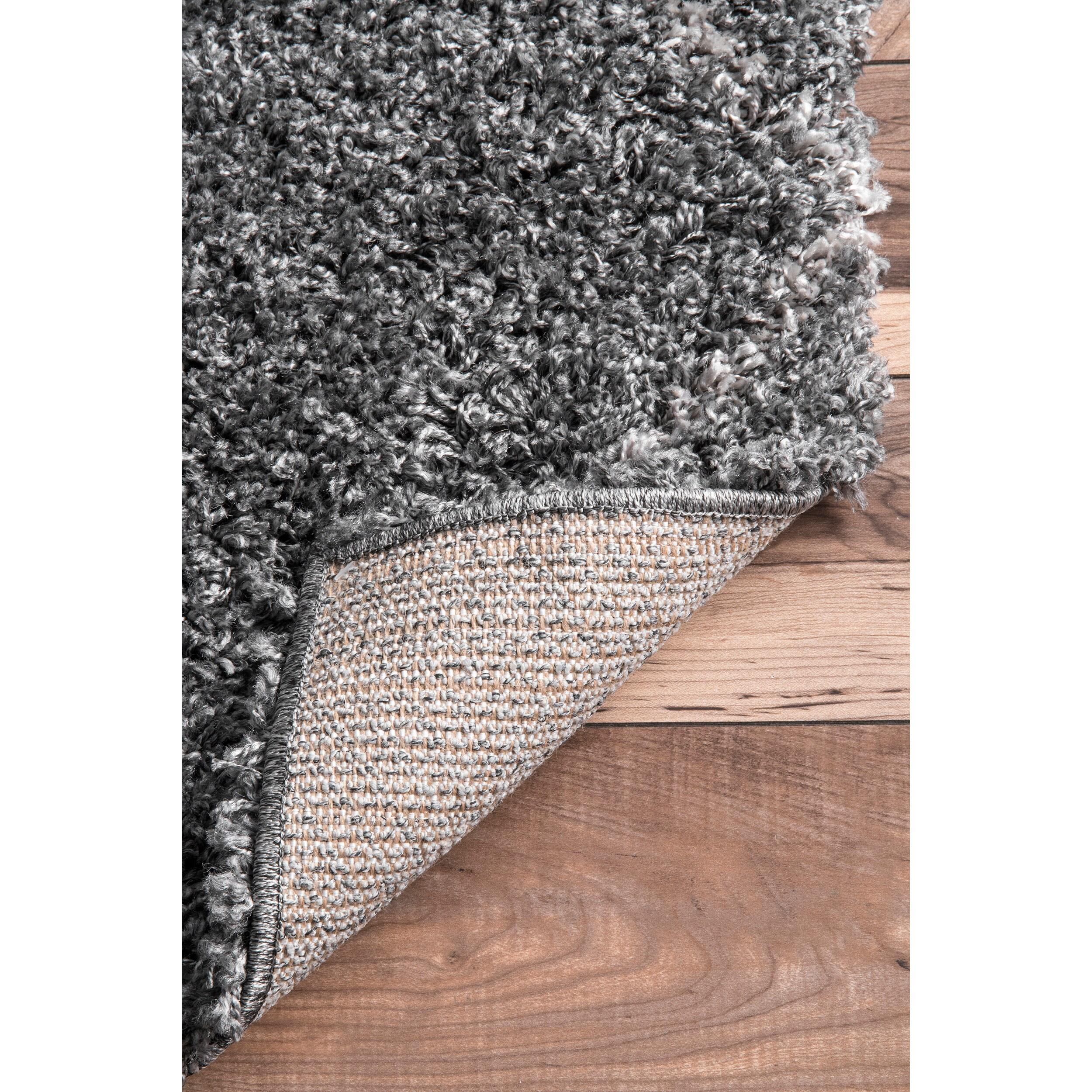 Nuloom Tess Trellis 4x6 Shag Indoor Area Rug for Living Room Bedroom Dining Room Nursery, Dark Grey/Ivory
