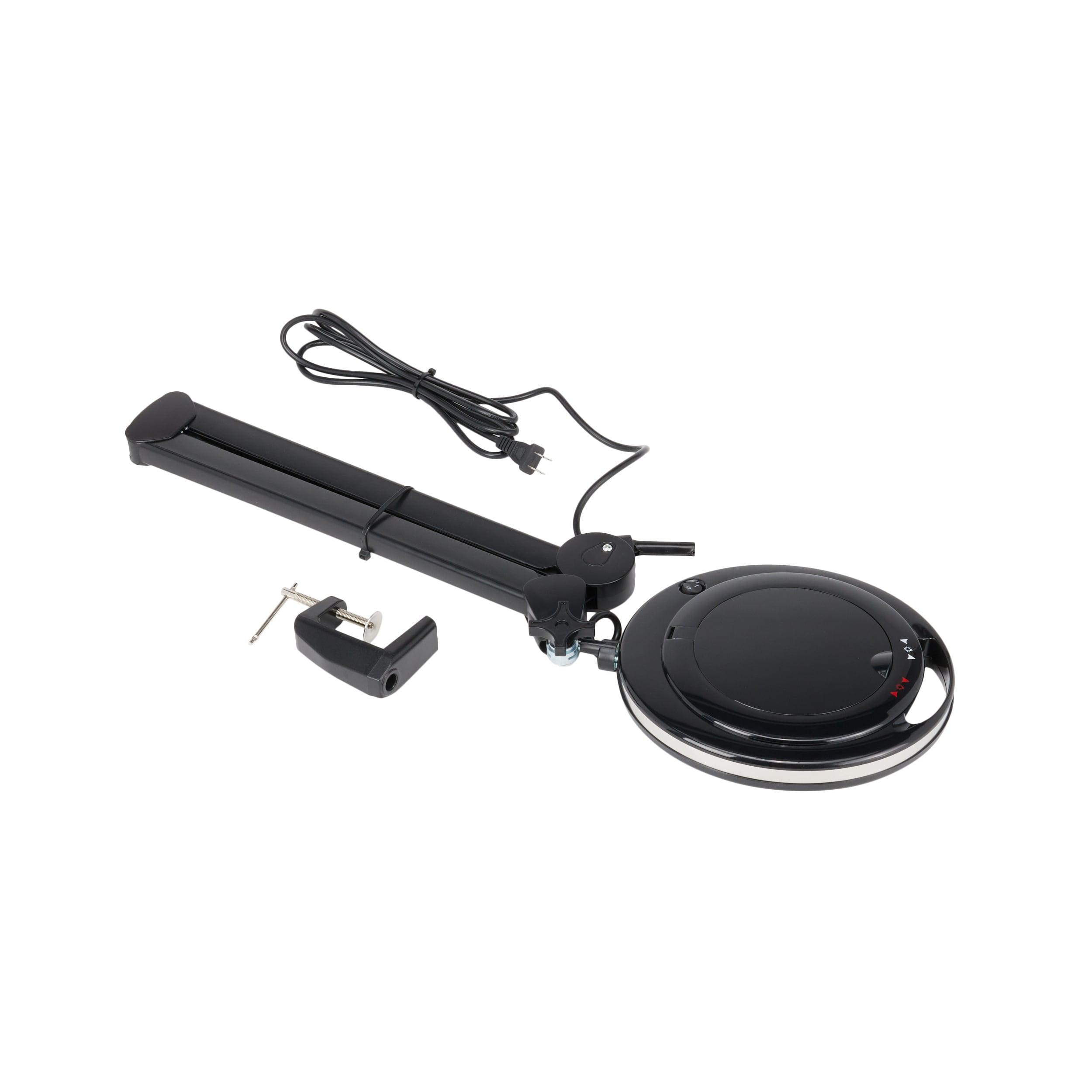 Brightech Lightview Pro 33 in. Adjustable Swing Arm Integrated 2.25X Magnifying Dimmable LED Desk Clamp Lamp
