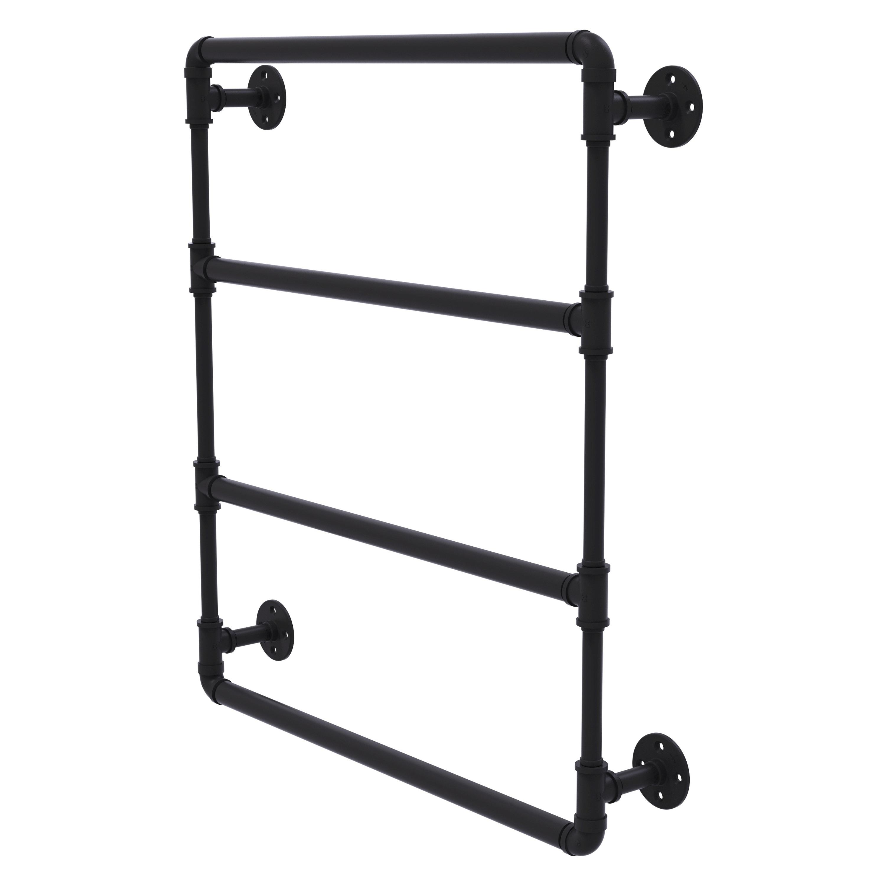 Allied Brass Pipeline 24-in double Matte Black Wall Mount Double Towel Bar
