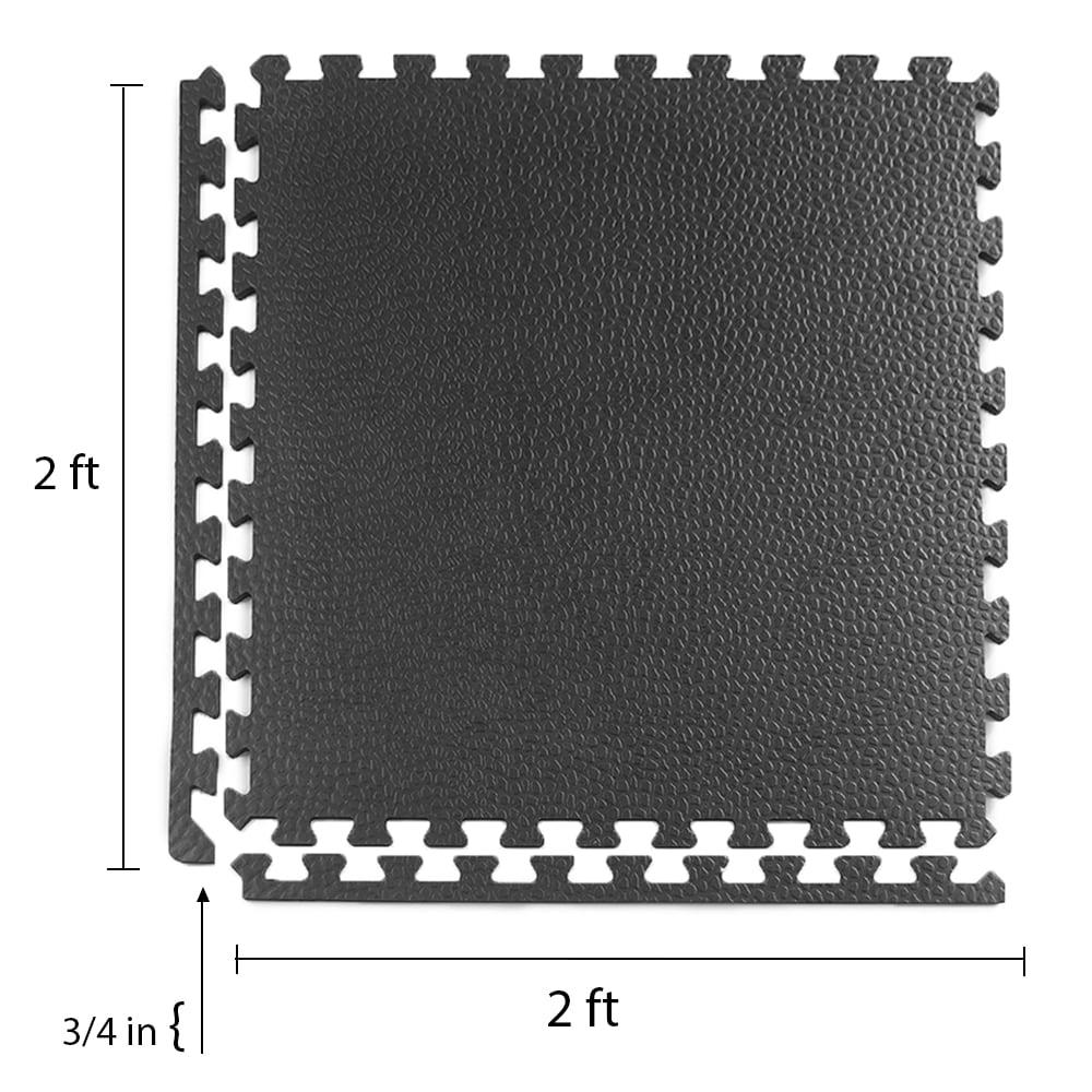 Greatmats Gym Floor Pebble Top Interlocking Foam Tiles Black 10 Pack 2 ft. x 2 ft. x 3/4 in.