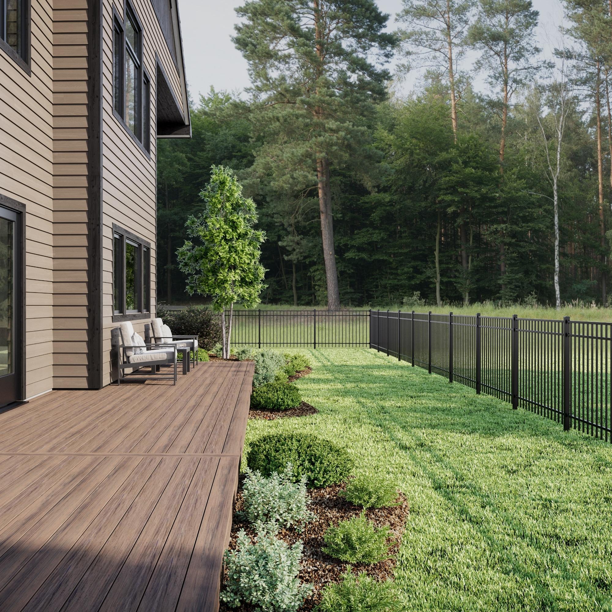 Deckorators 2 in. x 2 in. x 84 in. Aluminum Fence Post Kit, Textured Black