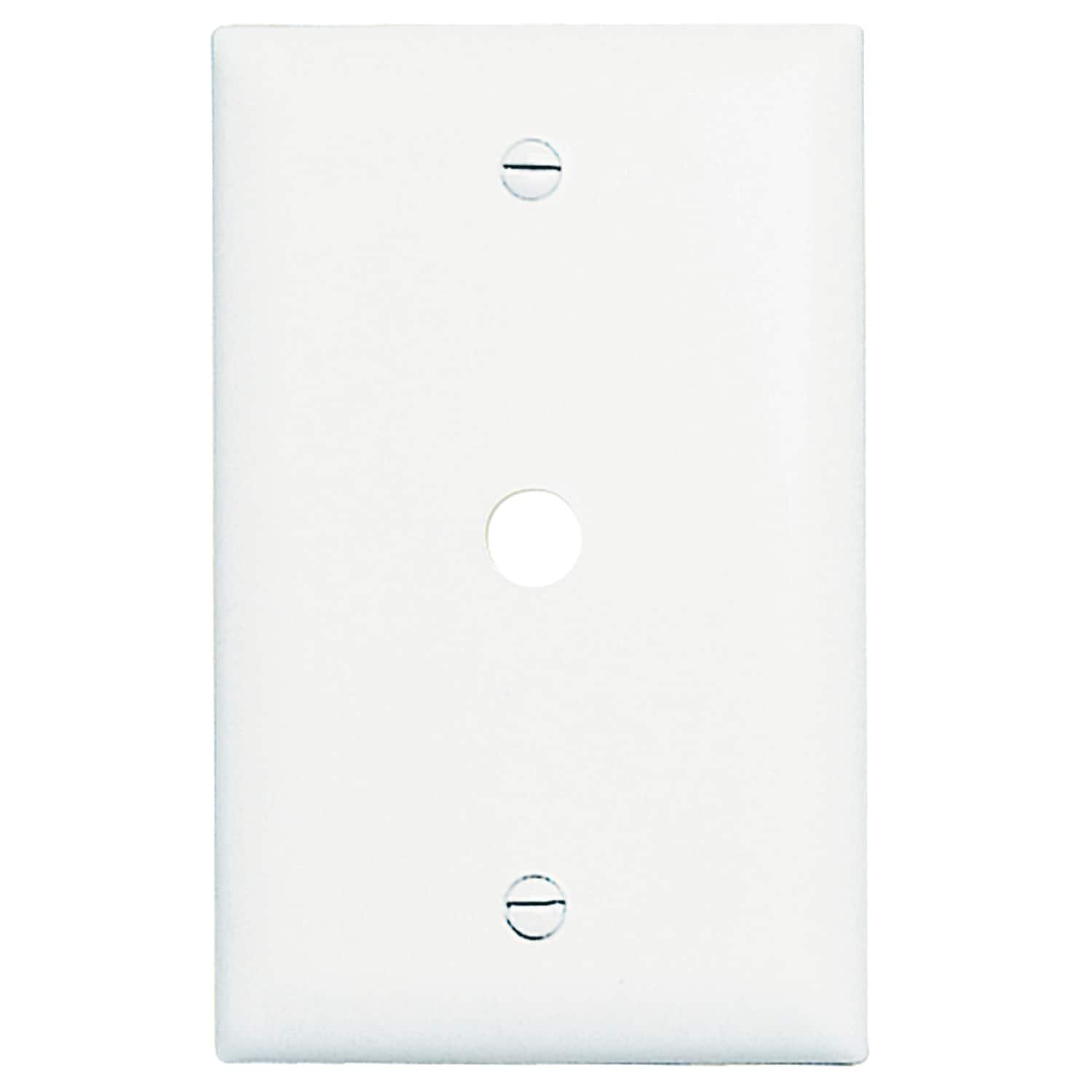 White Nylon Coaxial Face Wall Plate with Telephone Hole