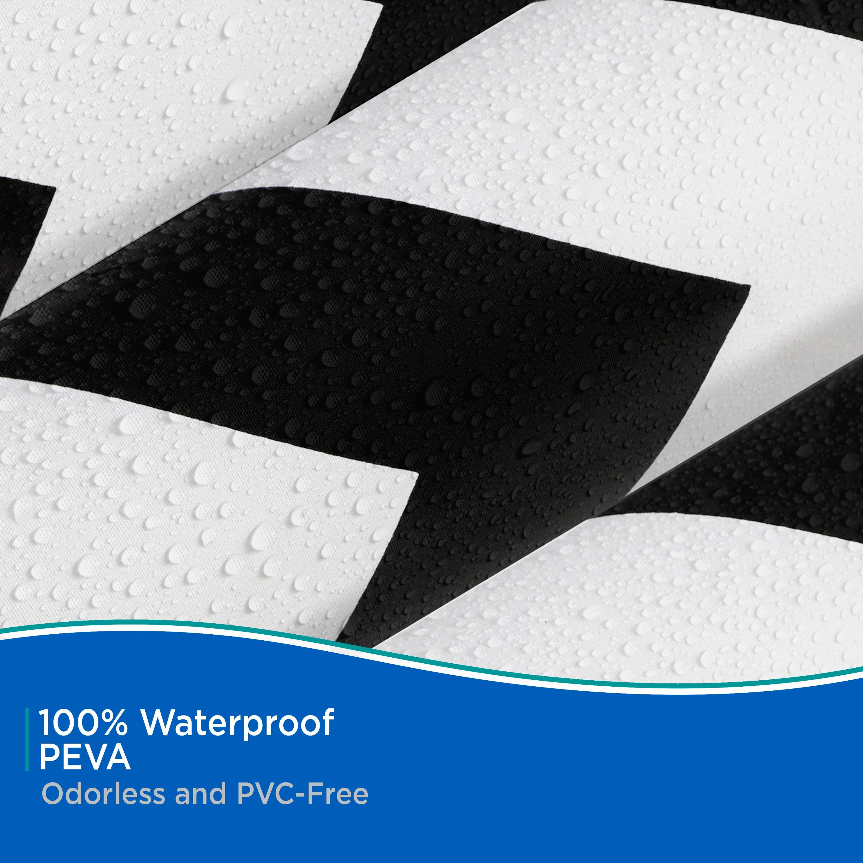Kenney® Medium Weight Decorative PEVA Shower Curtain Liner, 70" W x 72" H, Step Up Chevron