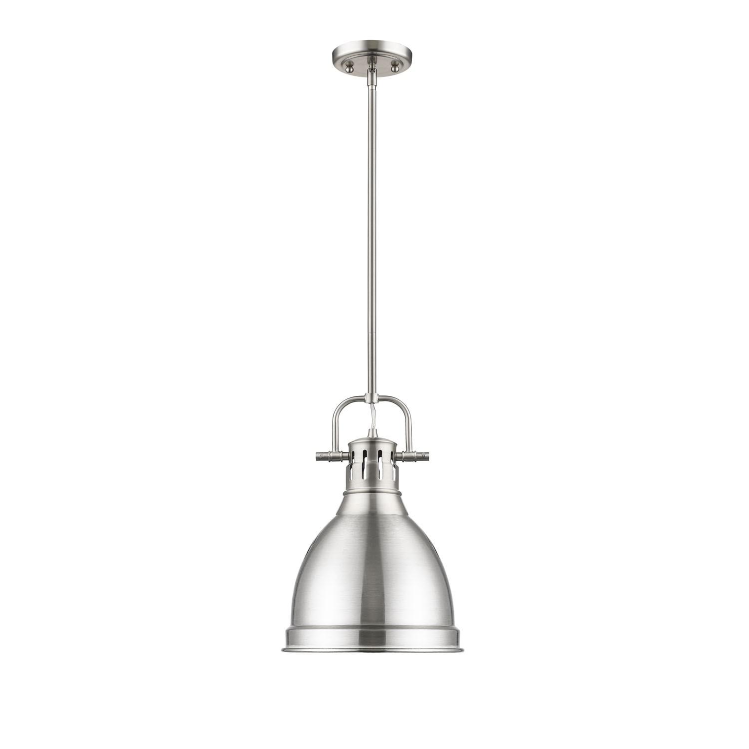 Golden Lighting Duncan 1-Light Small Pendant in Pewter