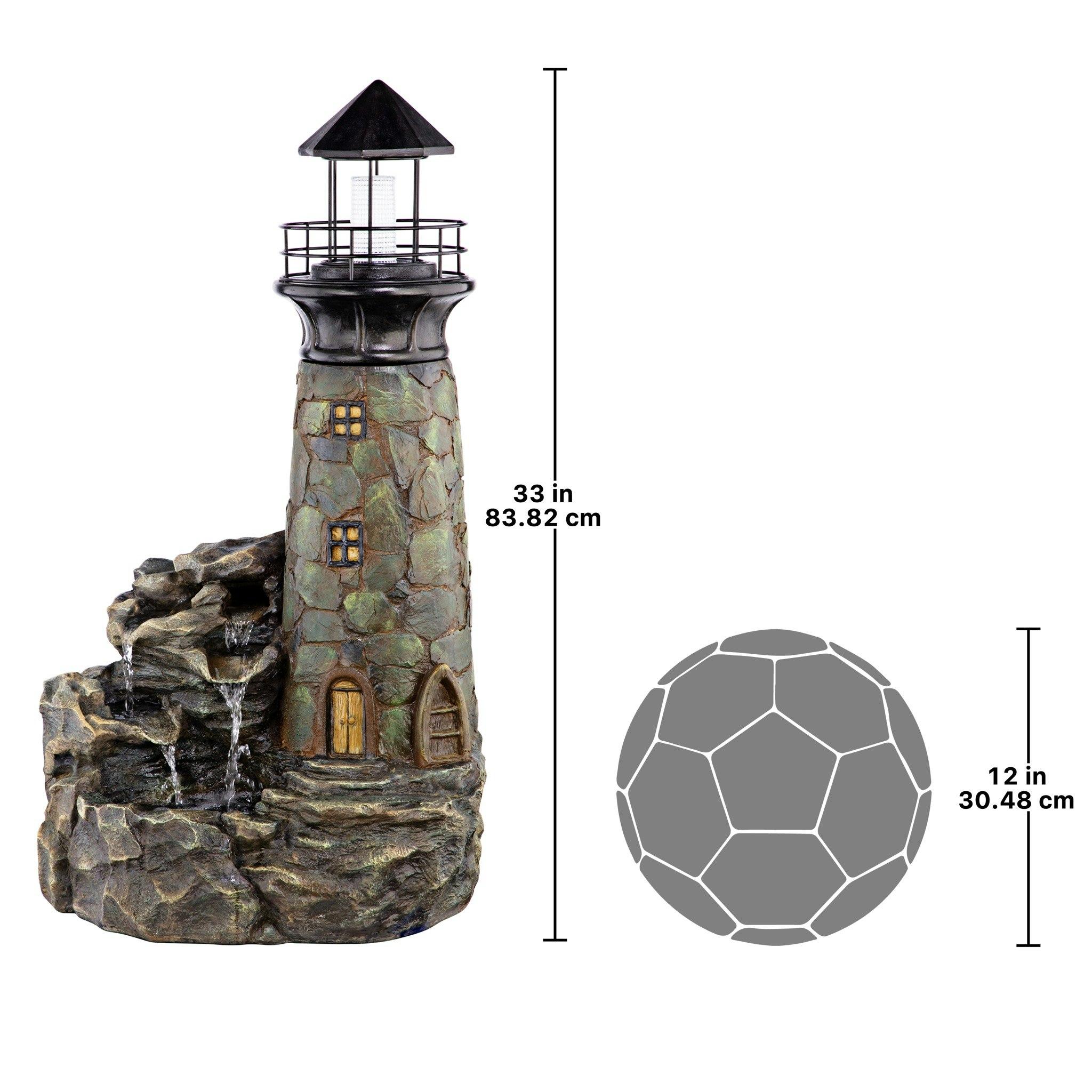 Design Toscano Seaside Lighthouse Stone Bubbling Fountain