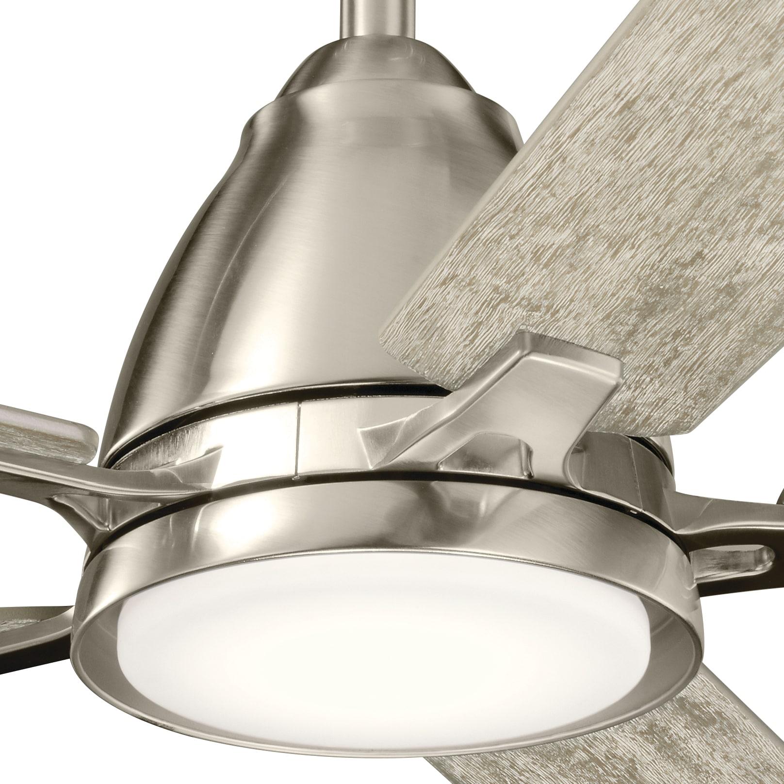 Brushed Stainless Steel 44" Ceiling Fan with LED Light and Remote