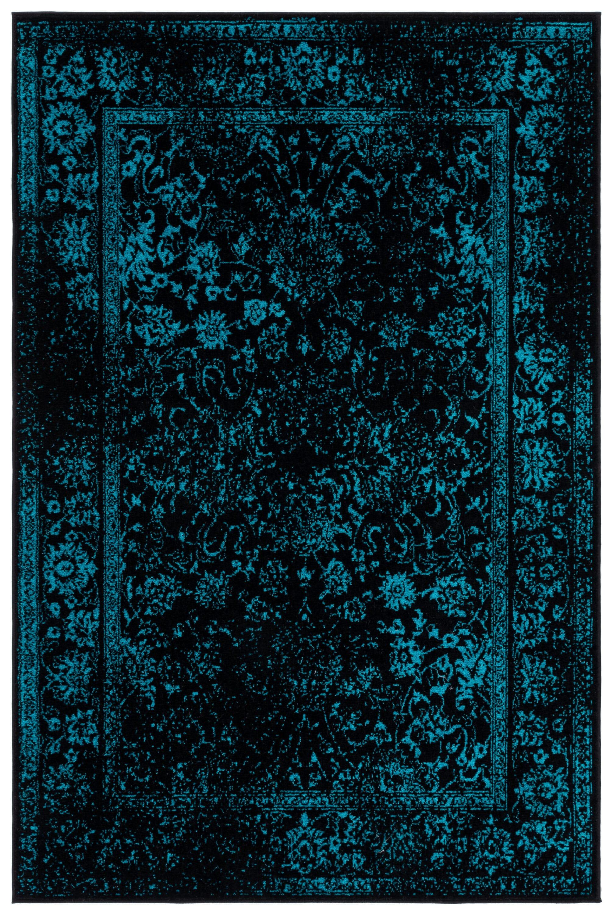 SAFAVIEH Adirondack Xavier Oriental Area Rug, Black/Teal, 4' x 6'