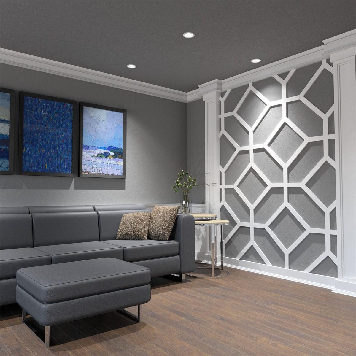 Ekena Millwork Large Cameron Decorative Fretwork Wall Panels in Unfinished Architectural Grade PVC