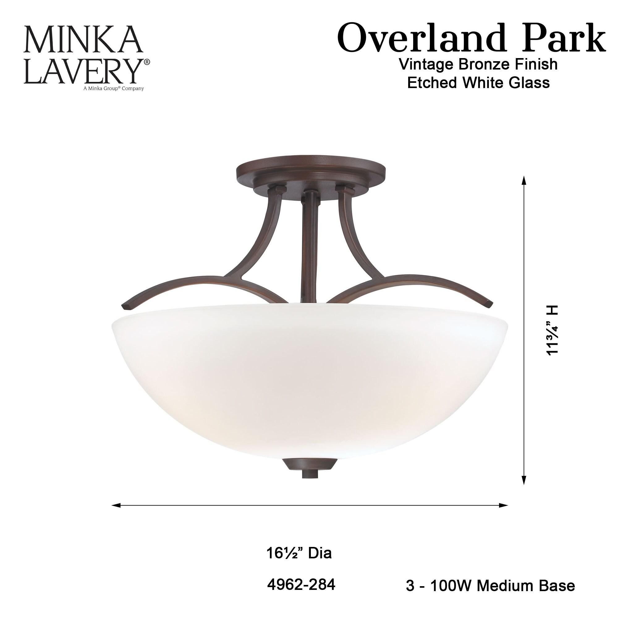 Minka Lavery - Overland Park - 3 Light Semi-Flush Mount in Transitional Style -