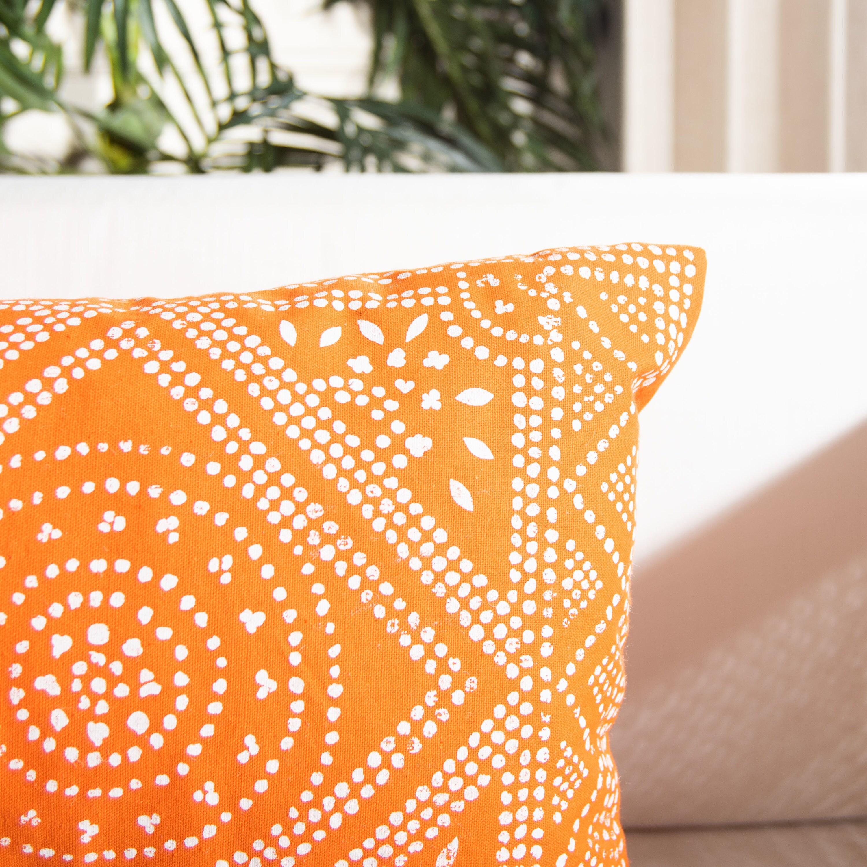 Valenti Pillow - Orange/White - 12"X36" - Safavieh