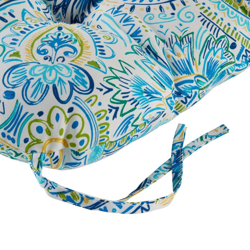 Baltic Paisley 20 in. Plush Outdoor Chair Cushion, Set of 2
