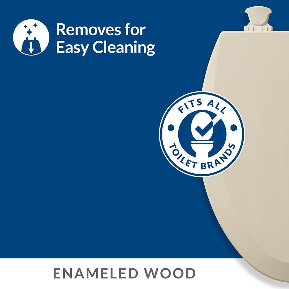 Bemis 1500EC Toilet Seat with Easy Clean & Change Hinges, Durable Wood