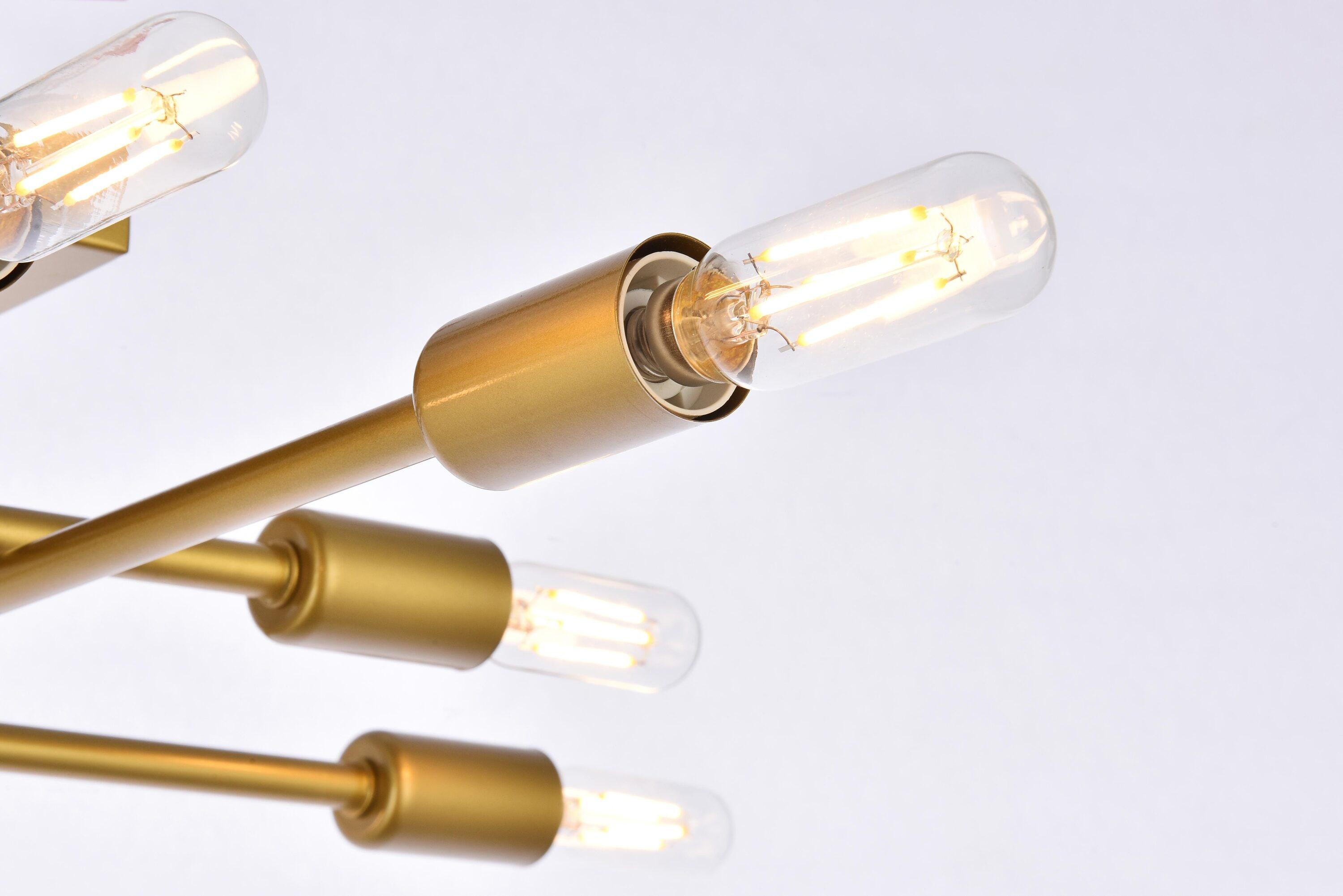 Elegant Lighting Script 8 lights brass flush mount