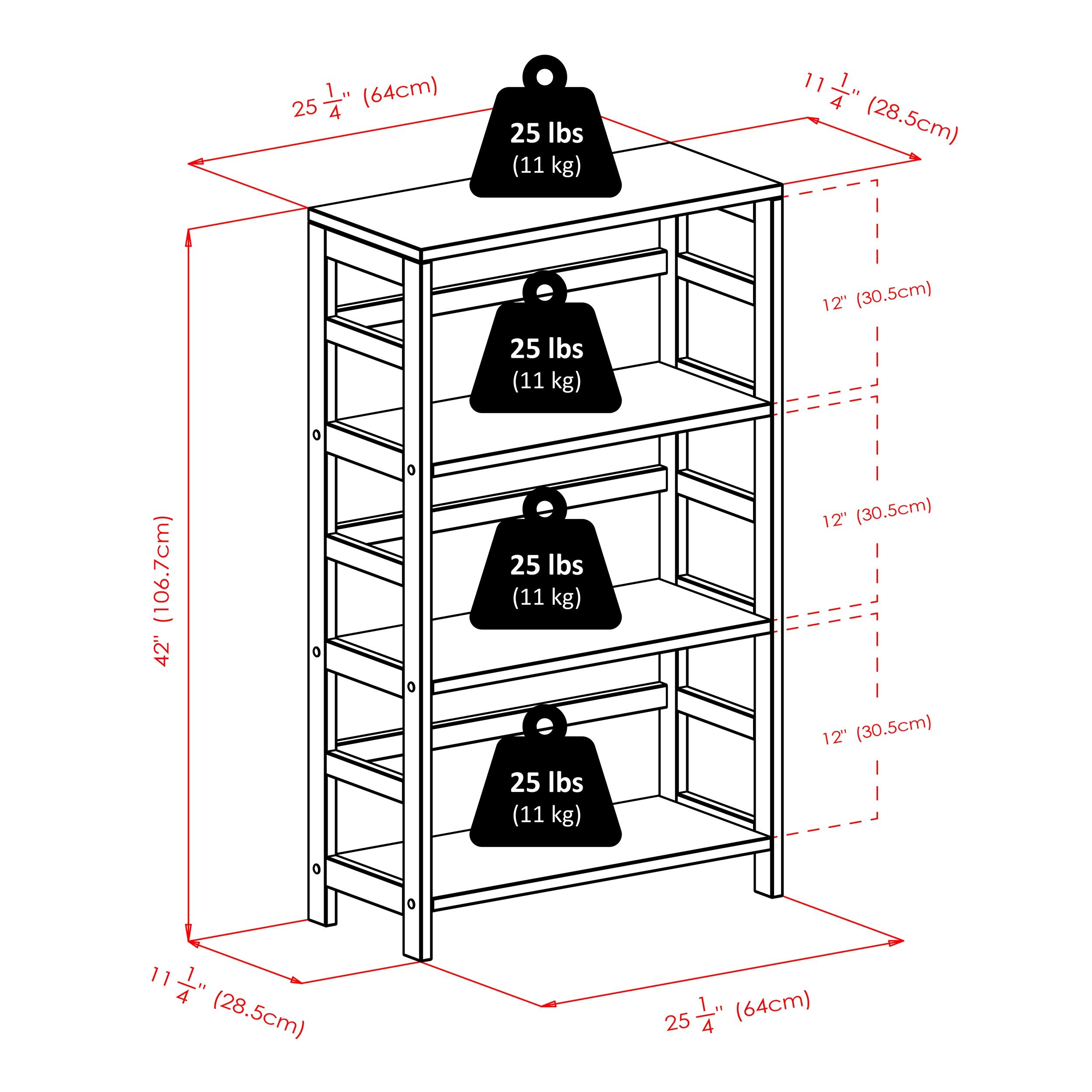 42" 3 Section Wide Bookshelf Espresso - Winsome