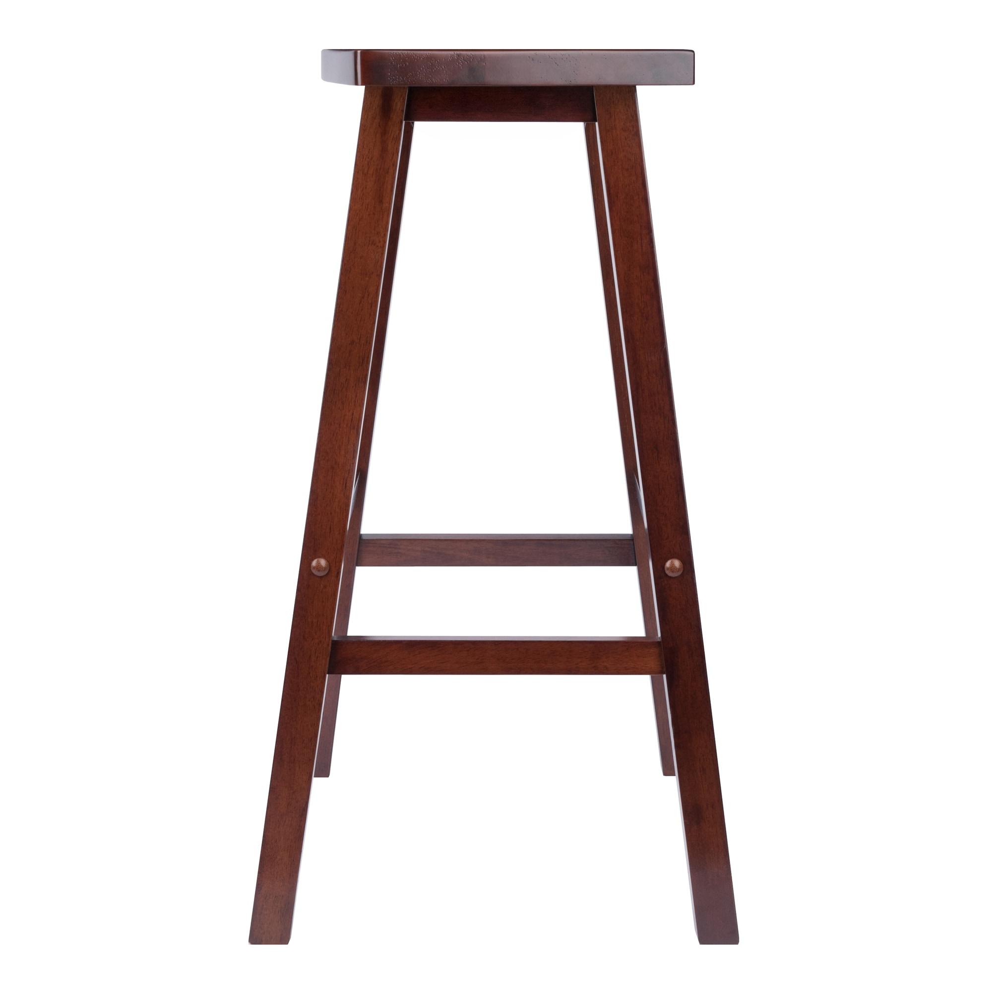 29" Katashi Fan Shape Barstool Walnut - Winsome: Solid Wood, Kitchen, Counter Height