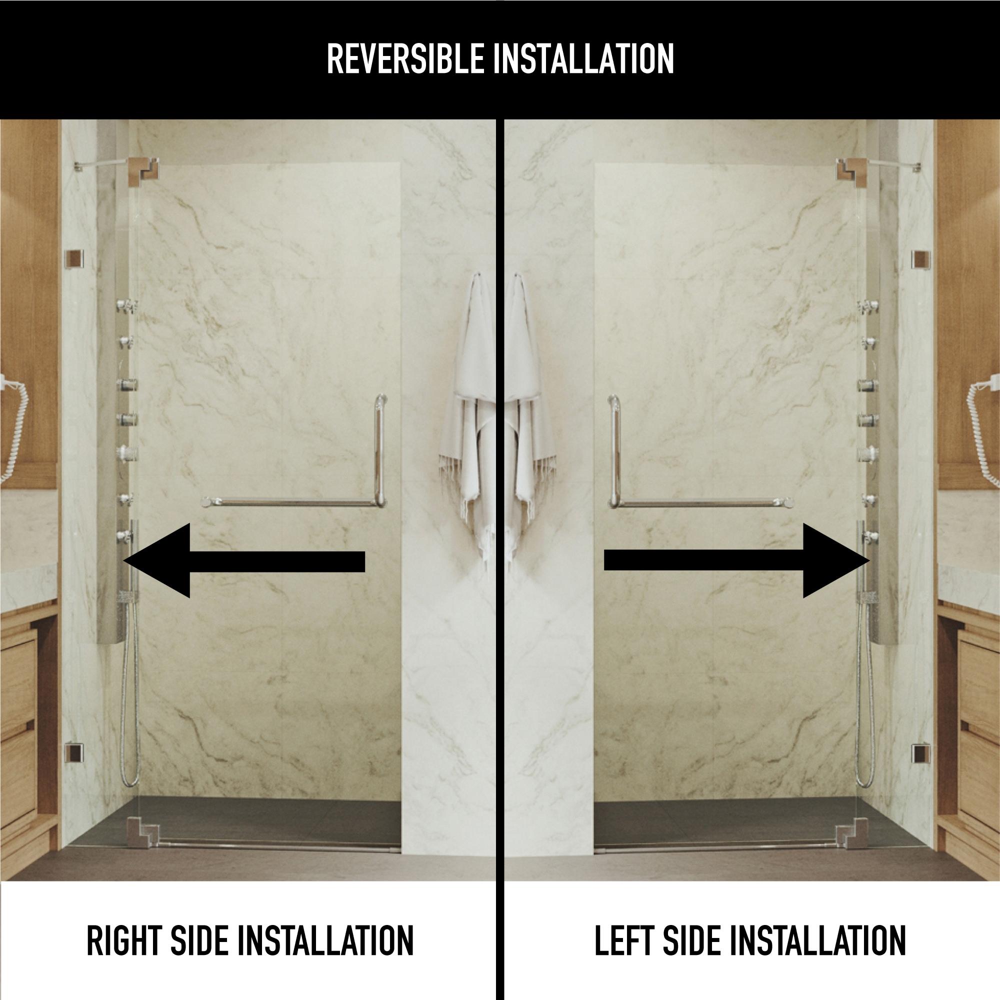 Pirouette 36-42" W x 72" H Pivot Frameless Shower Door with 3/8" Clear Glass