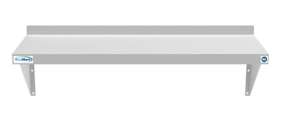 KoolMore 12" x 60" 18-Gauge Stainless-Steel Heavy Duty Wall Shelf