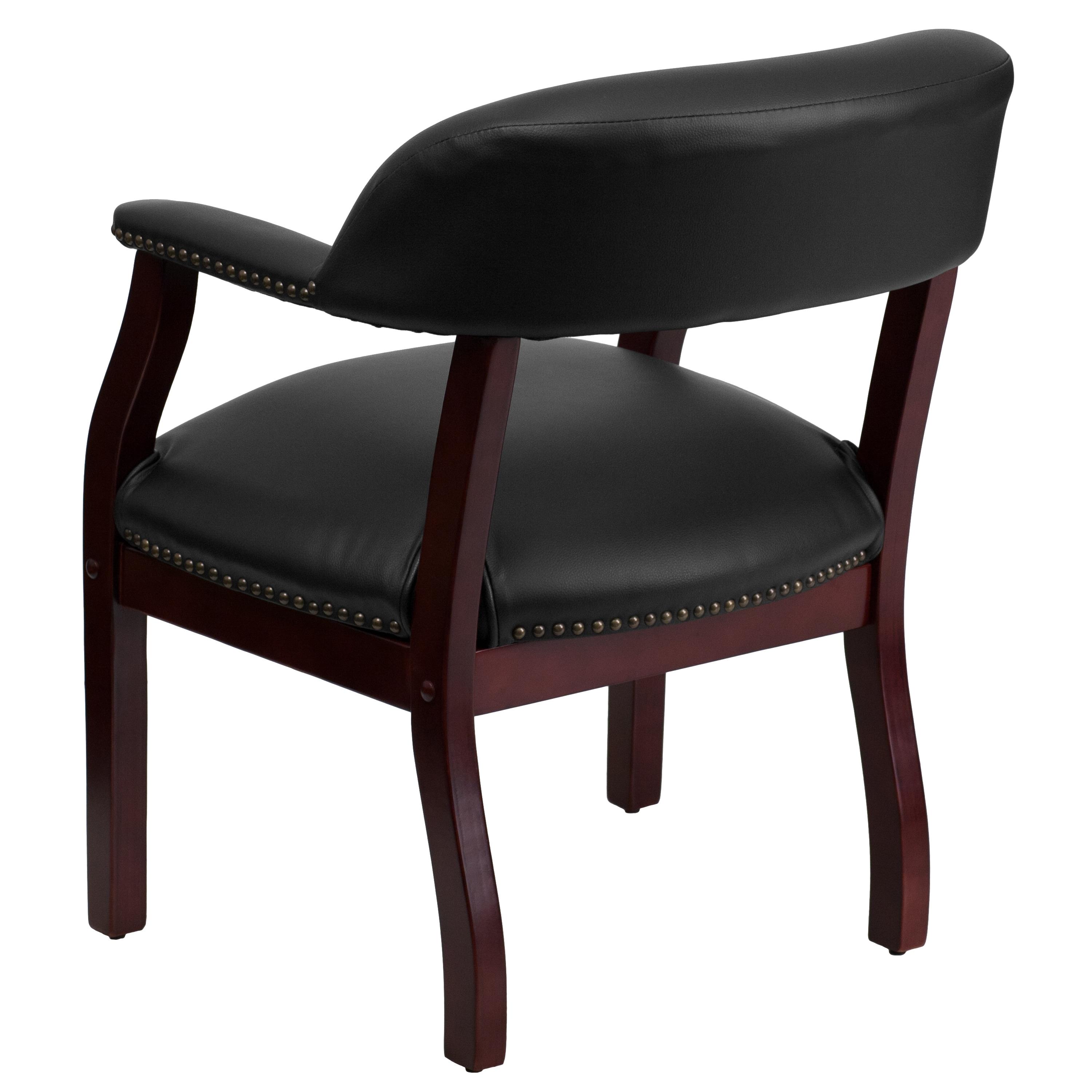 Flash Furniture Diamond Black Vinyl Luxurious Conference Chair with Accent Nail Trim