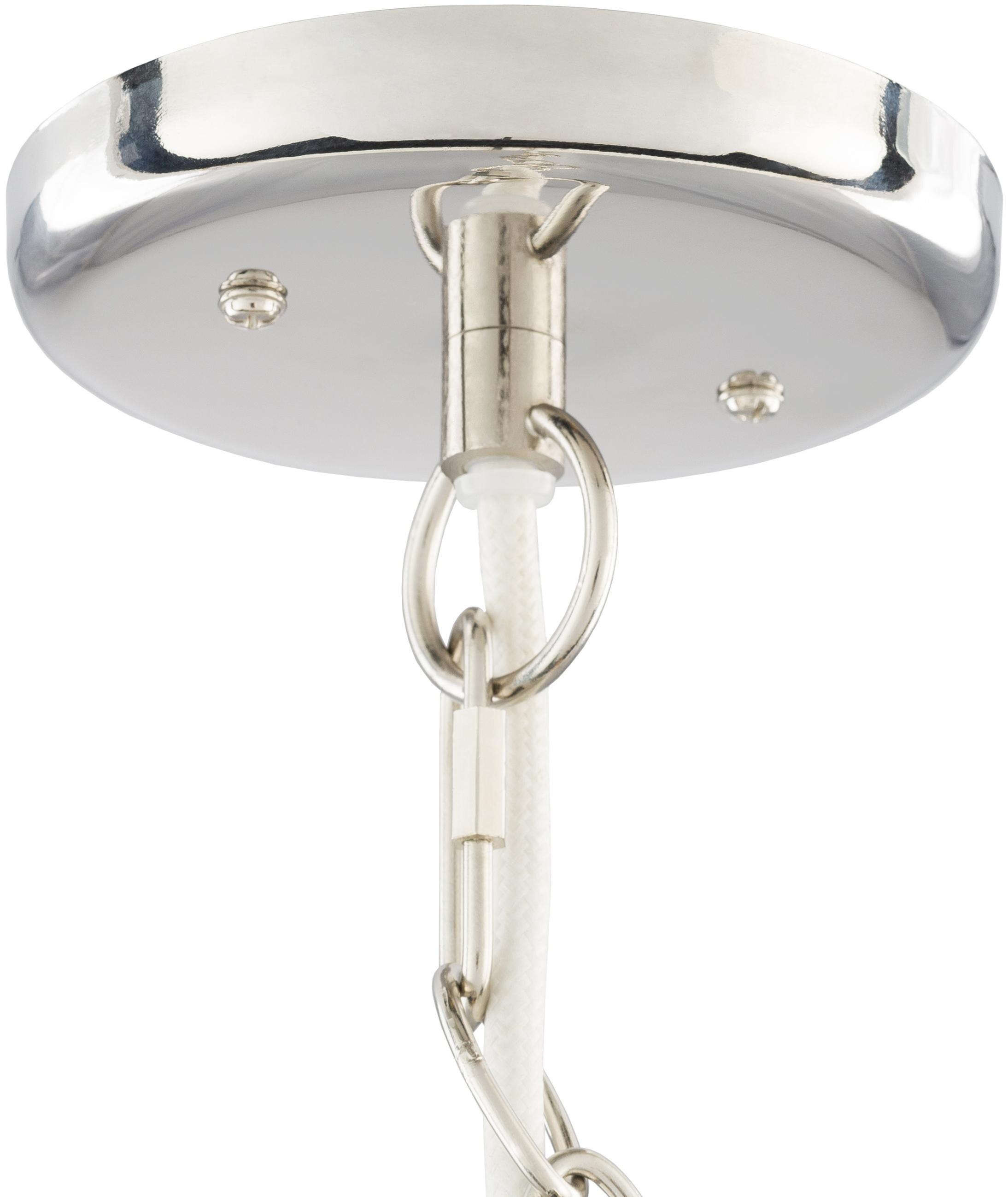 Surya Mist Contemporary Blue Glass Pendant Light