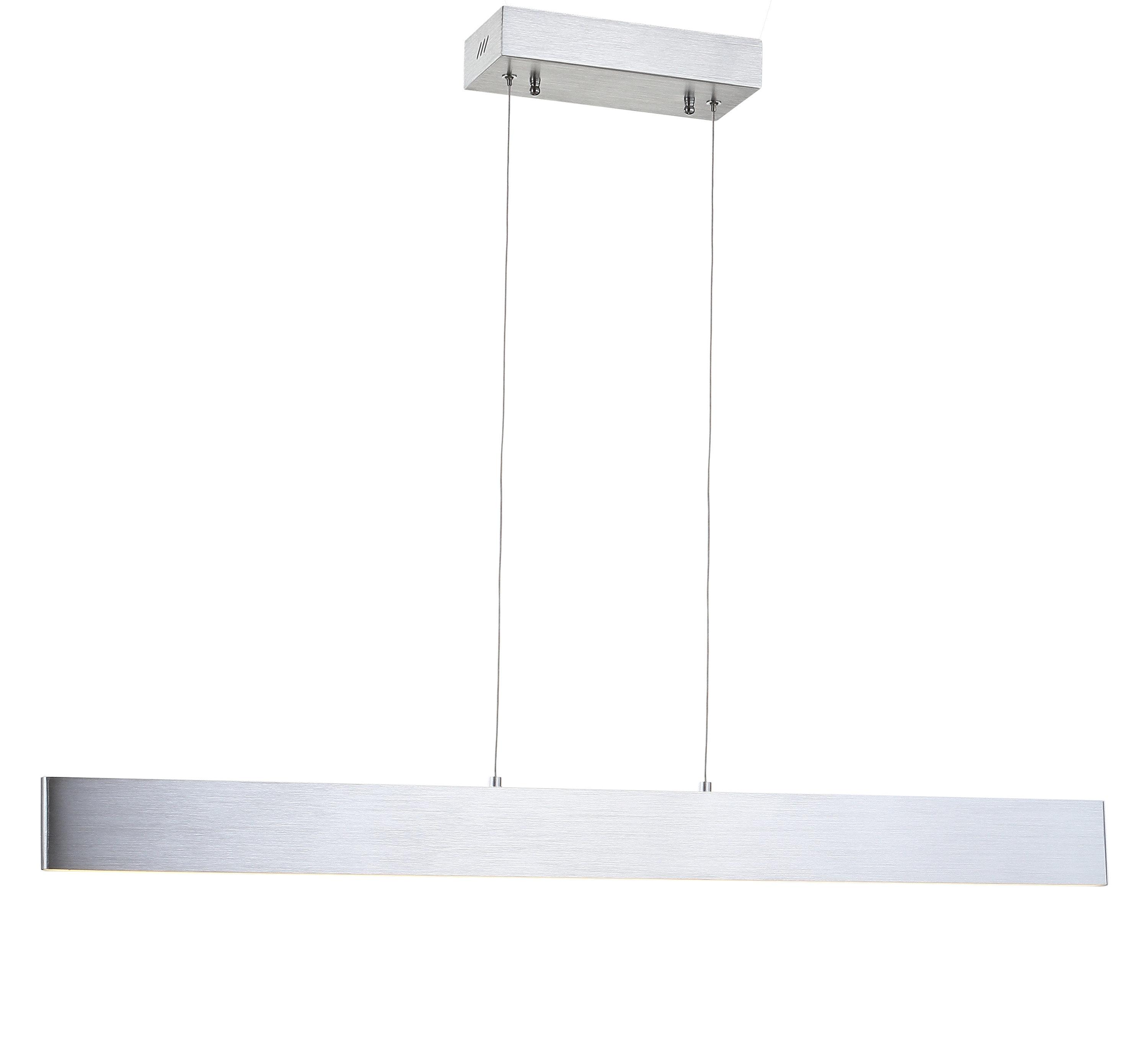 Draper 40" Dimmable Adjustable Integrated LED Metal Linear Pendant, Brushed Aluminum