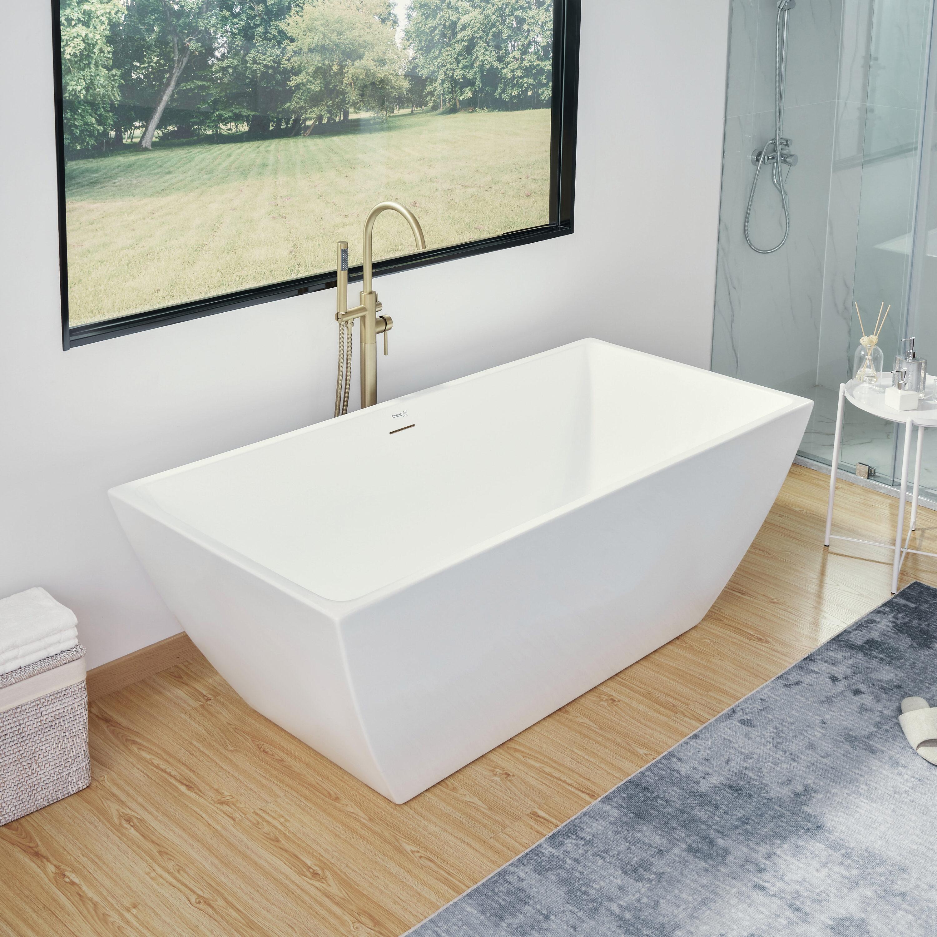 Lydia 59" x 30" Freestanding Soaking Bathtub