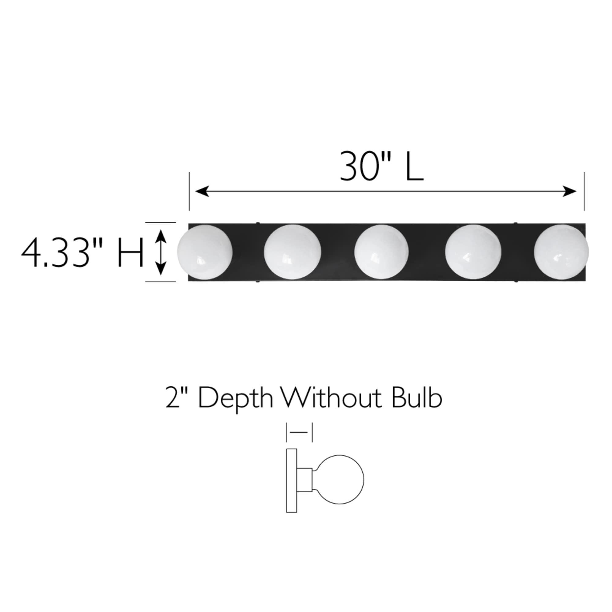 Design House 588582-BLK 5-Light Vanity Strip Light Contemporary Dimmable for Bathroom, Bedroom, Makeup Vanity, Matte Black