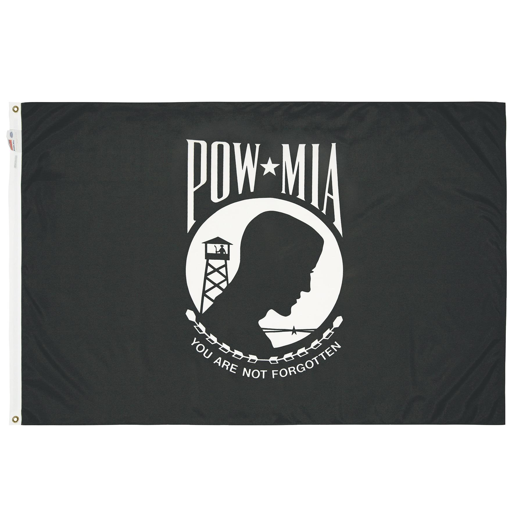 Pow Mia Flag 3x5 ft Double Sided, Heavy Duty 3 Ply Durable Polyester, You are Not Forgotten Prisoner of War Flag with Brass Grommets