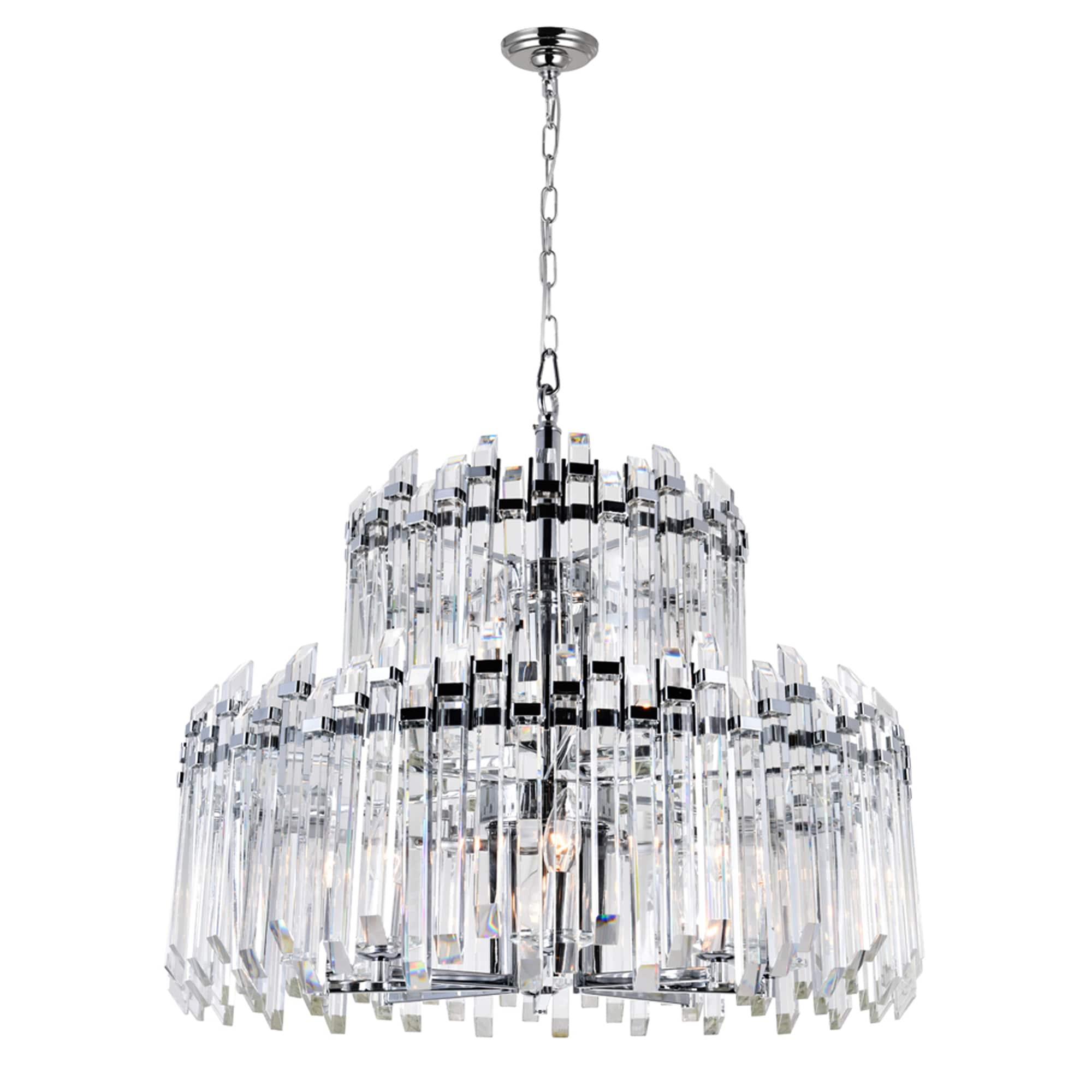 CWI Lighting Henrietta 12 Light Transitional Metal Chandelier in Chrome