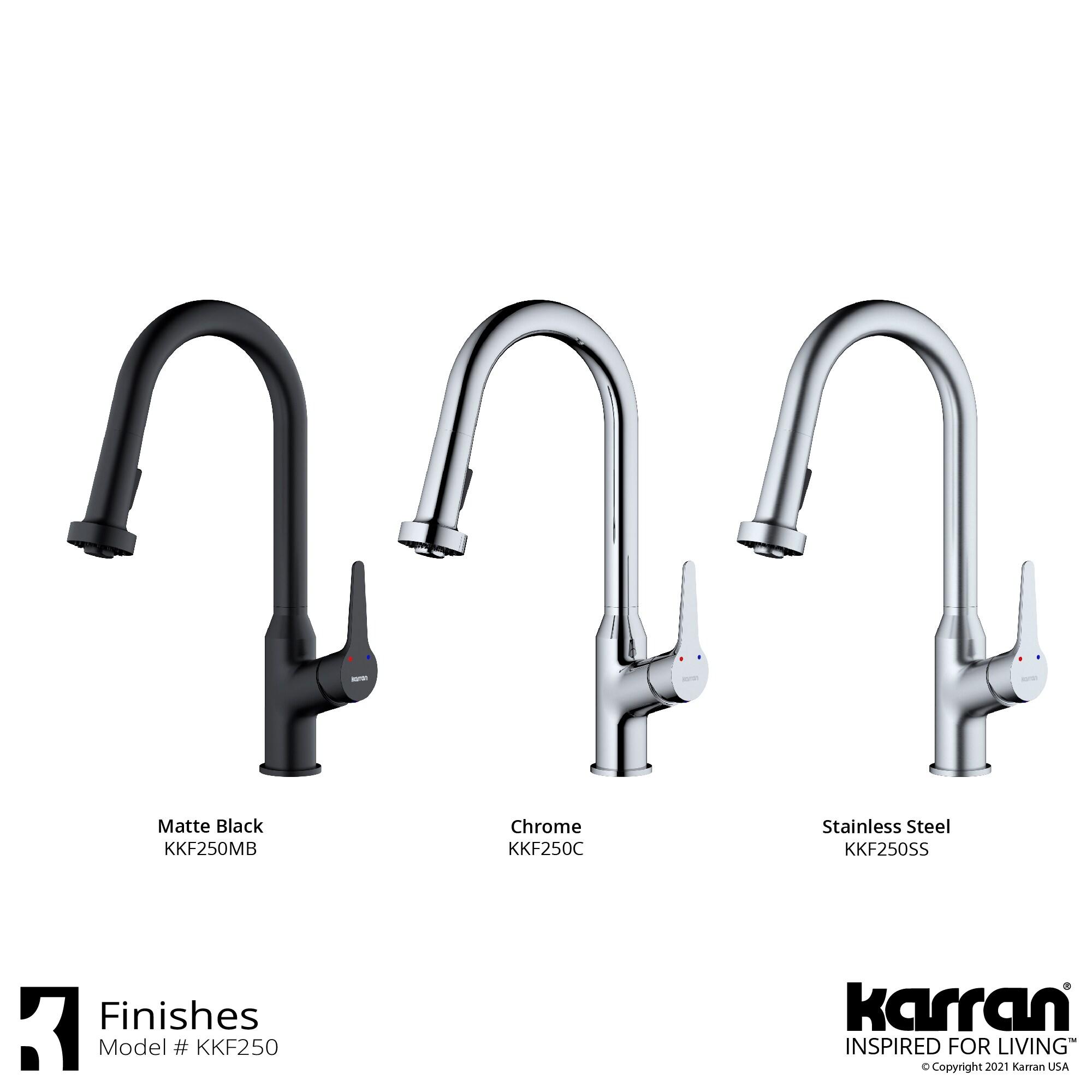 Karran Karran Scottsdale Single Handle Pull Down Sprayer Kitchen Faucet KKF250SS