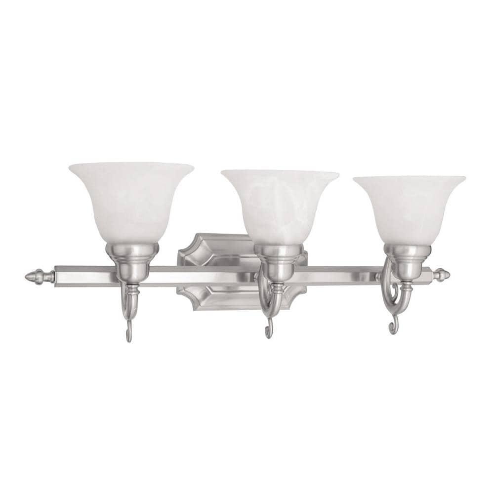 Livex Lighting French Regency 3 - Light Vanity in  Brushed Nickel