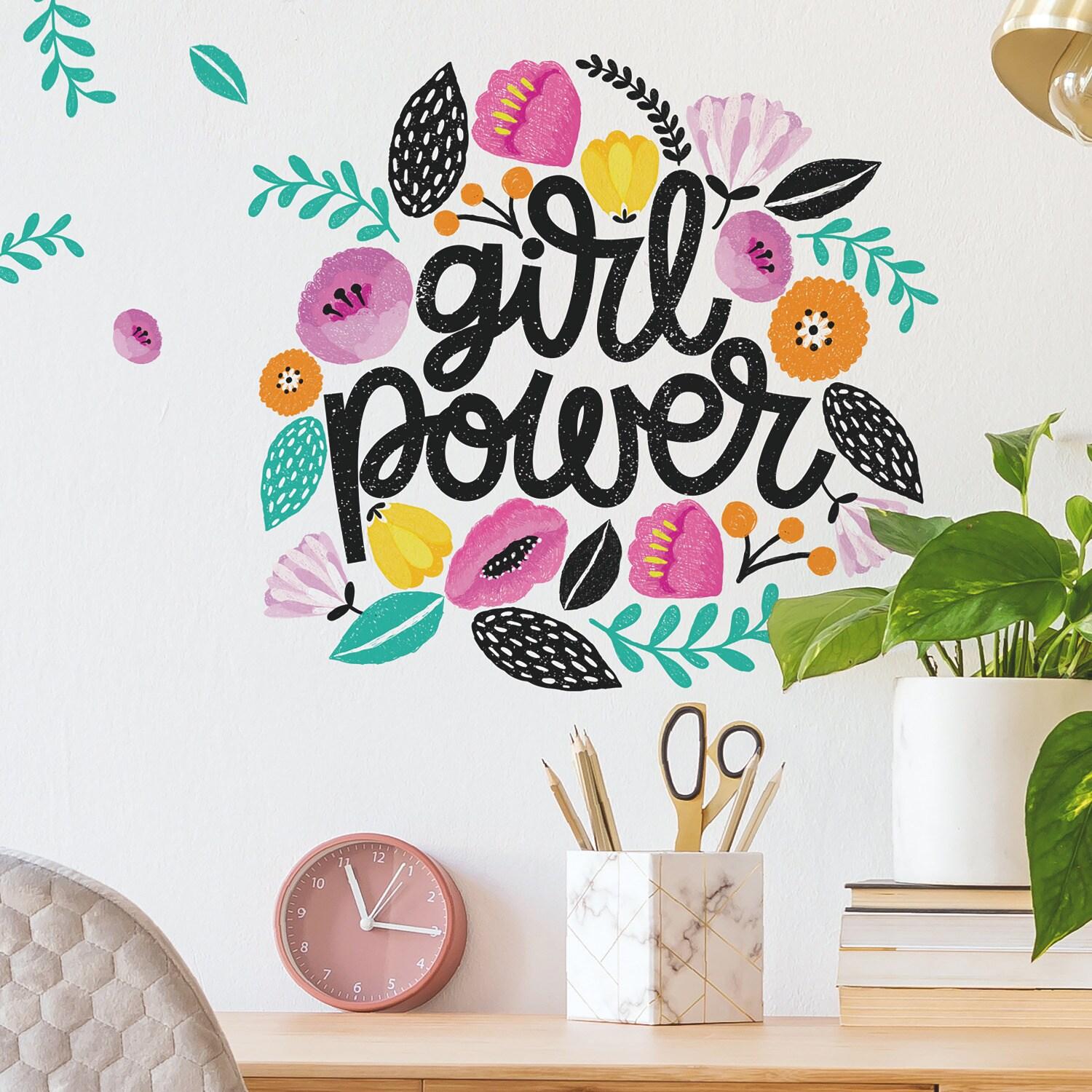 Girl Power Peel and Stick Giant Wall Decal - RoomMates: Vinyl Typography Decor for All Ages, Self-Adhesive