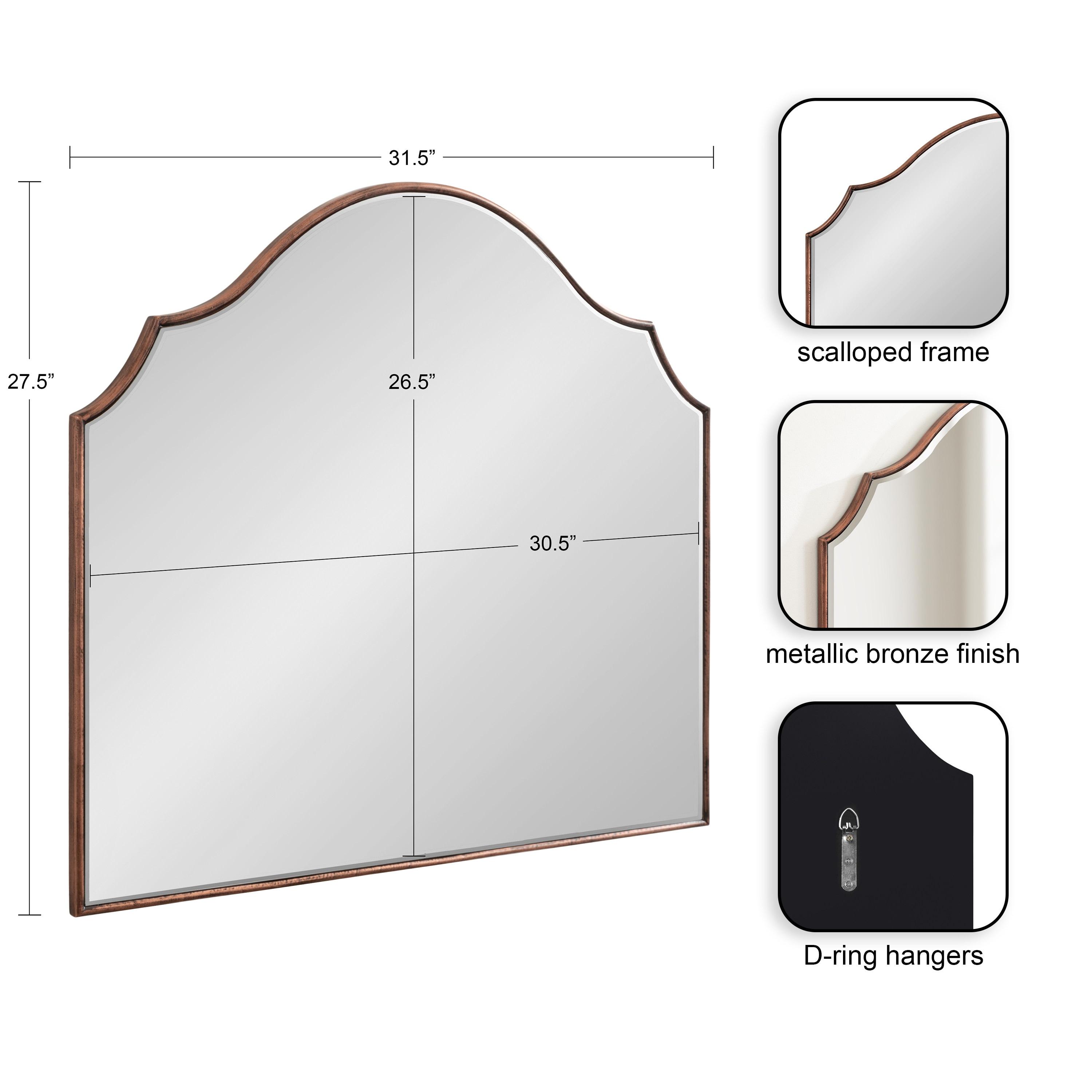 Kate & Laurel All Things Decor 28"x32" Leanna Framed Arch Wall Mirror Bronze