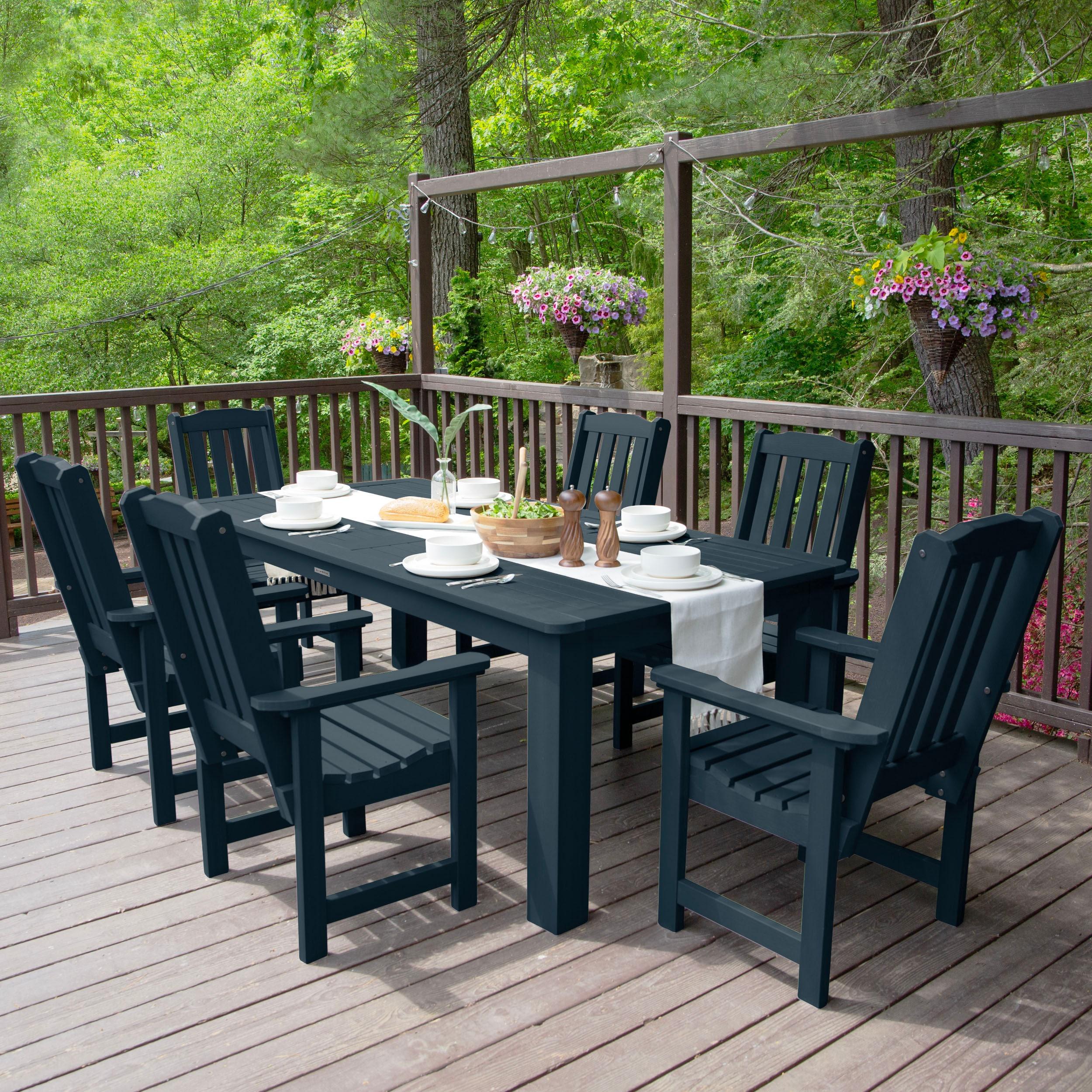 Highwood 7-pc Lehigh Dining Set - 42" x 84" Rectangle Table, Dining Height, Outdoor, Eco-friendly, Synthetic Wood