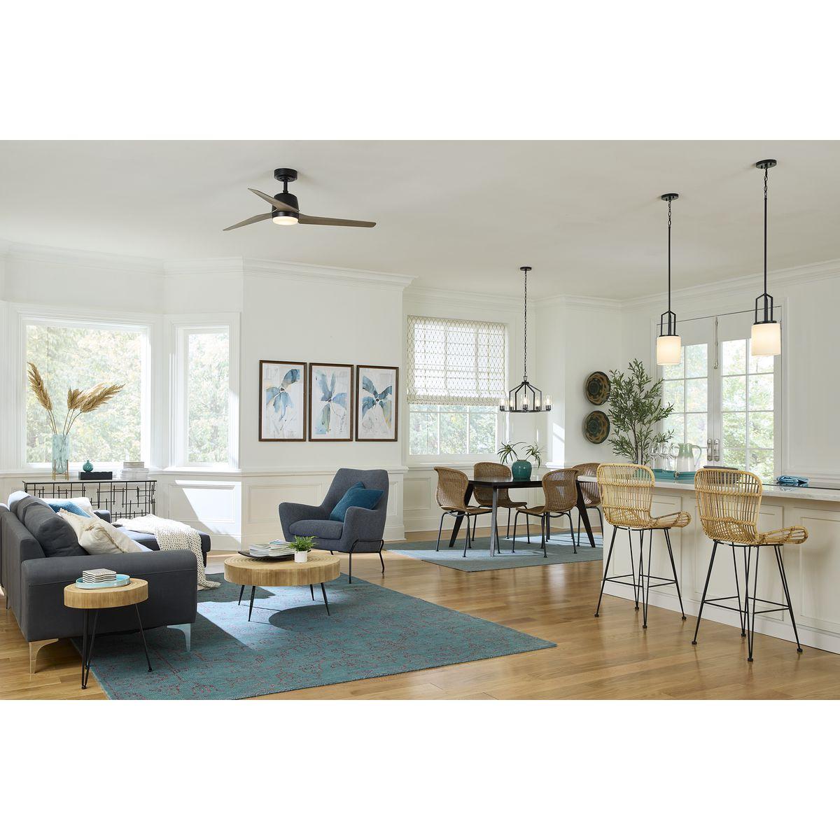 Progress Lighting Goodwin 5-Light Chandelier, Matte Black, Clear Glass Shades