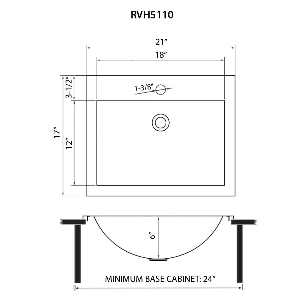 Ruvati 21 x 17 inch Drop-in Topmount Bathroom Sink Stainless Steel