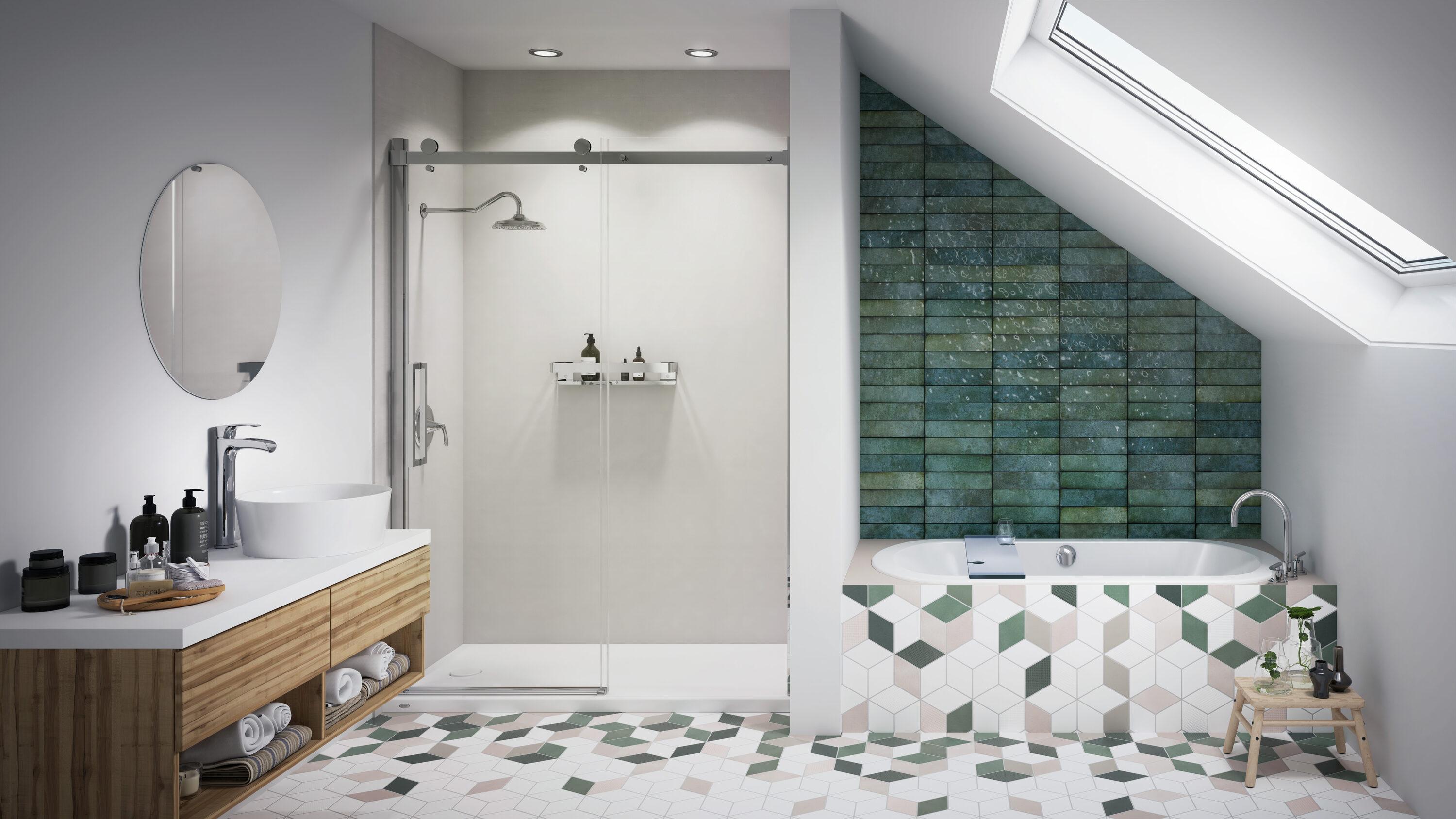 Anza™ Salon Chromatherapy 66" x 36" Drop in Combination Bathtub