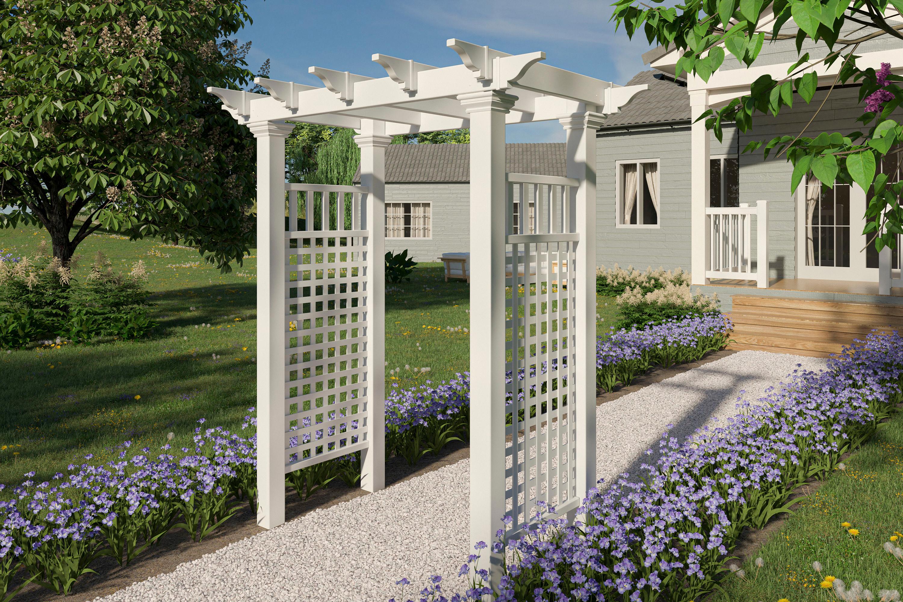 Fairfield White Vinyl Traditional Garden Arbor