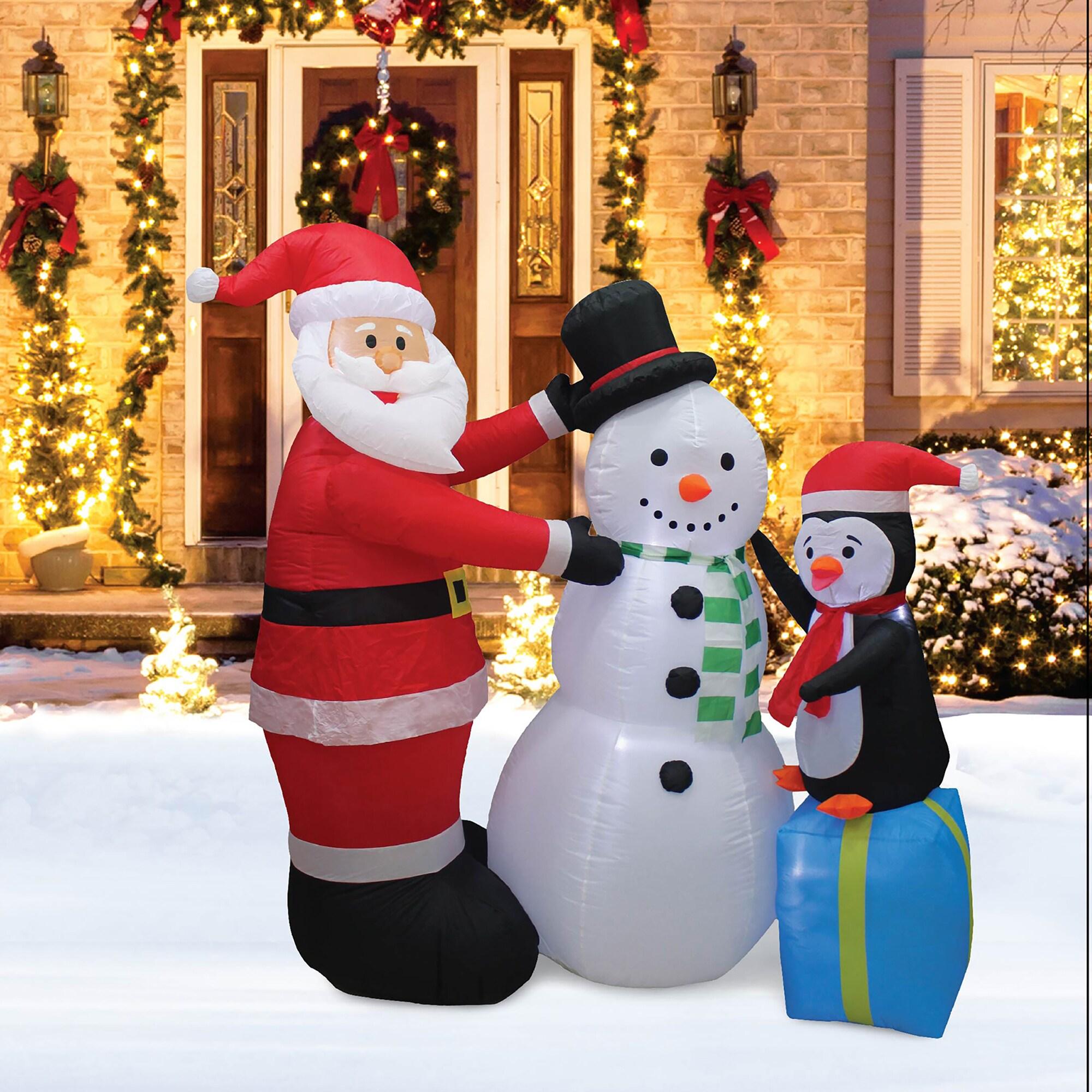 A Holiday Company 6' Tall Inflatable Christmas Penguin Snowman Lawn Decoration