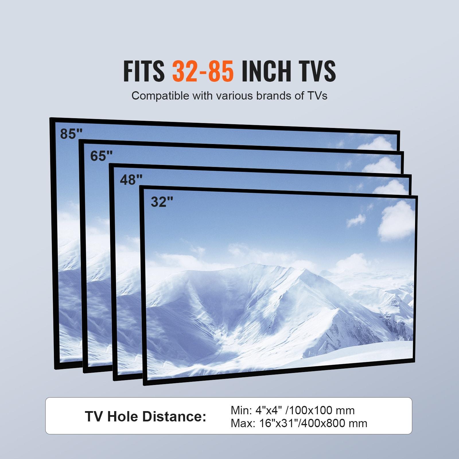 TV Mount Stand, Swivel Tall TV Stand for 32 - 85 in. TVs Height Adjustable with Tempered Glass Base for Bedroom, Study