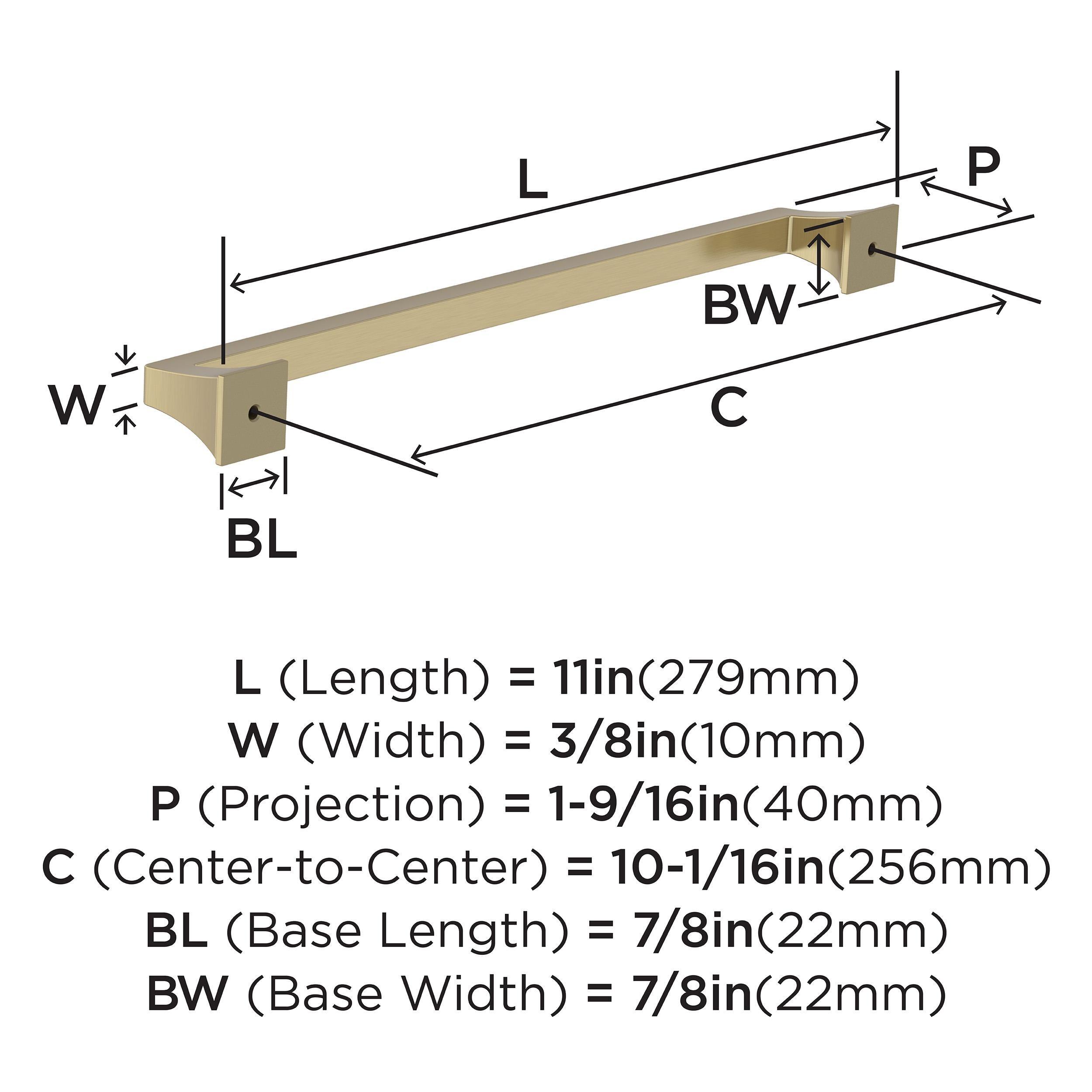 Mulholland 10-1/16 in (256 mm) Center-to-Center Cabinet Pull