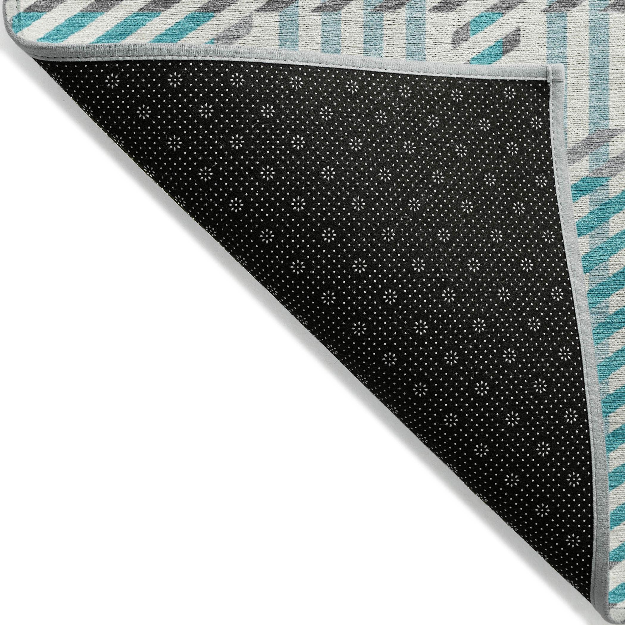 Machine Washable Indoor/Outdoor Chayden ACN1000 Teal Rug